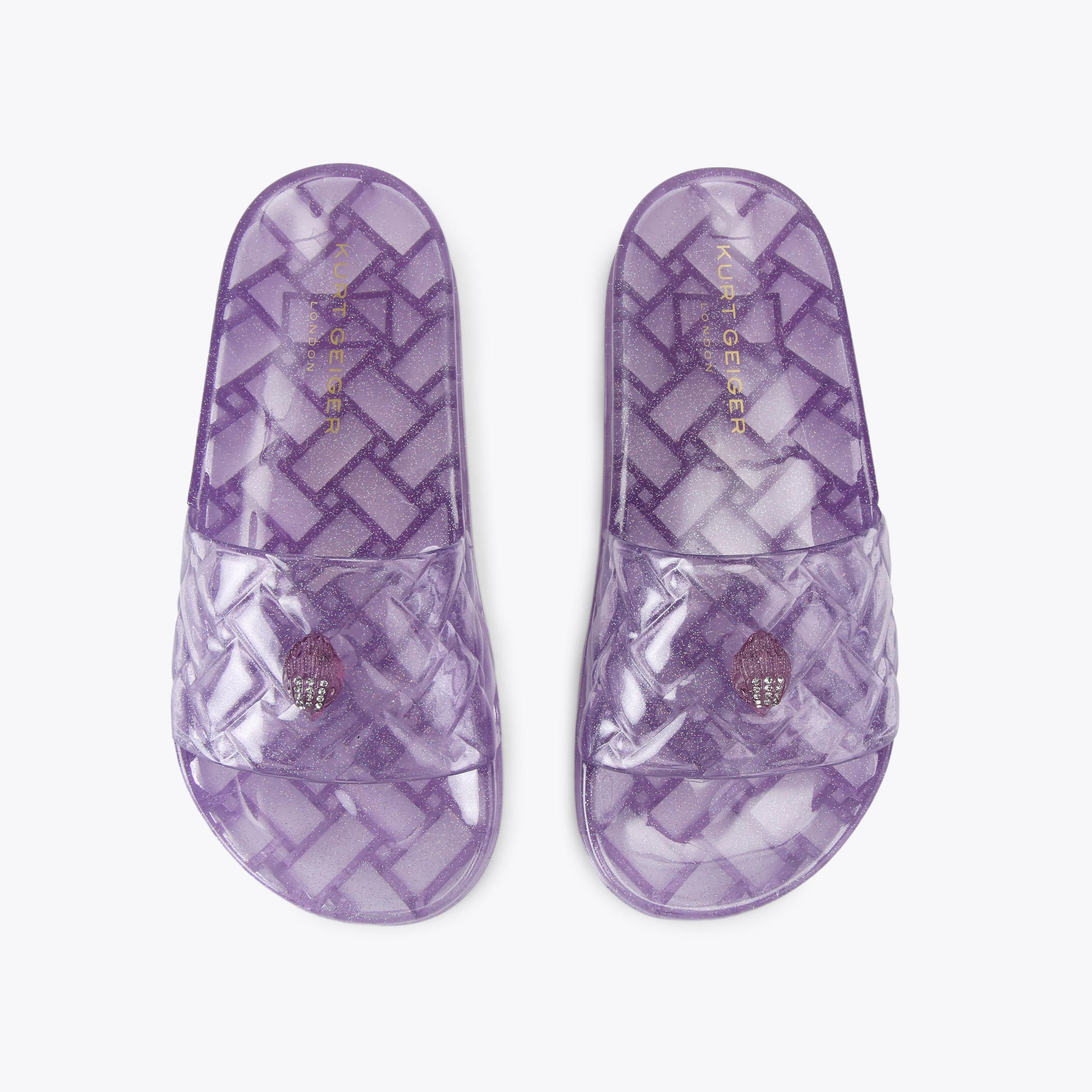 Meena Jelly — Lilac Transparent Slide Sandal, view 4