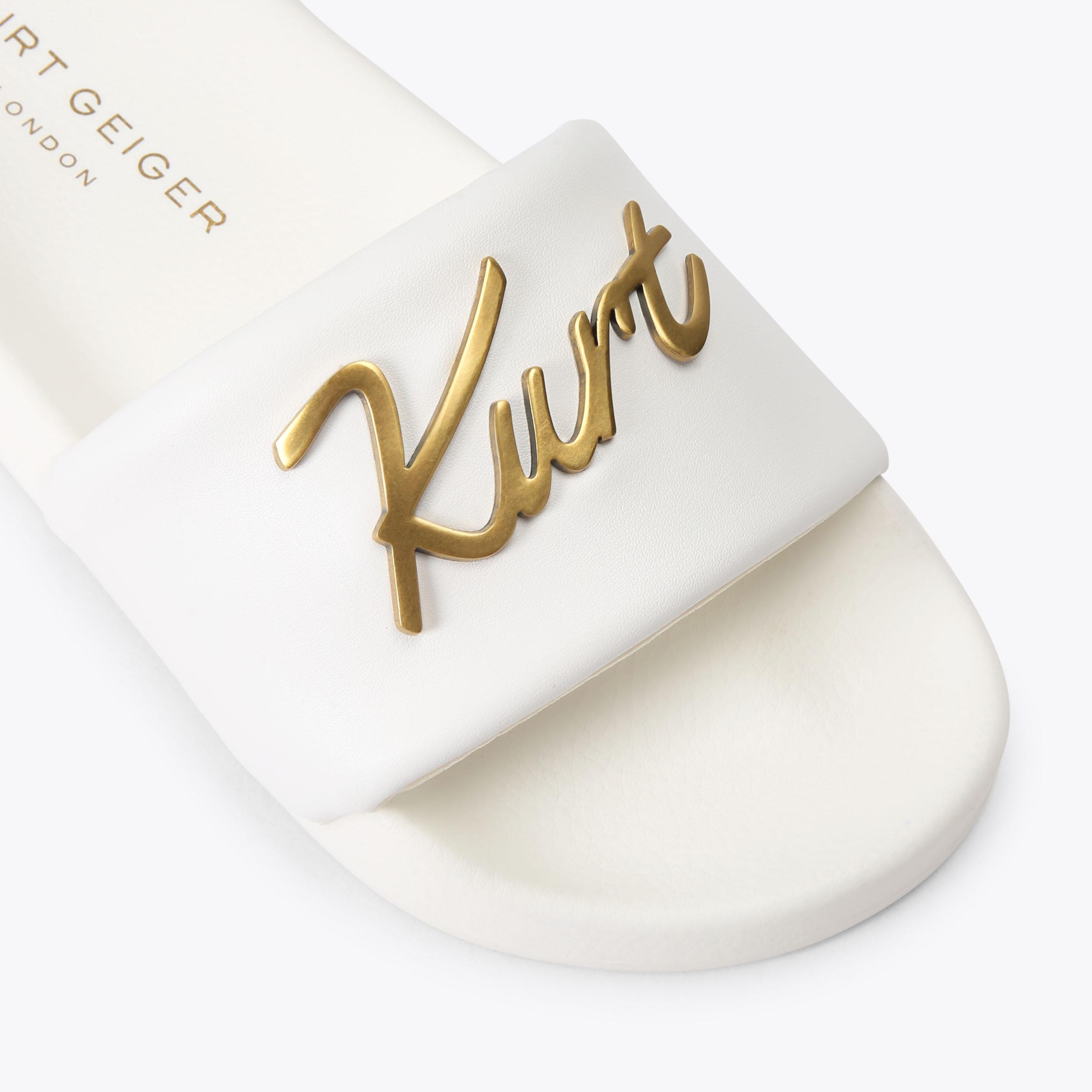 Meena Eagle Kurt — White Slide Sandal, view 5