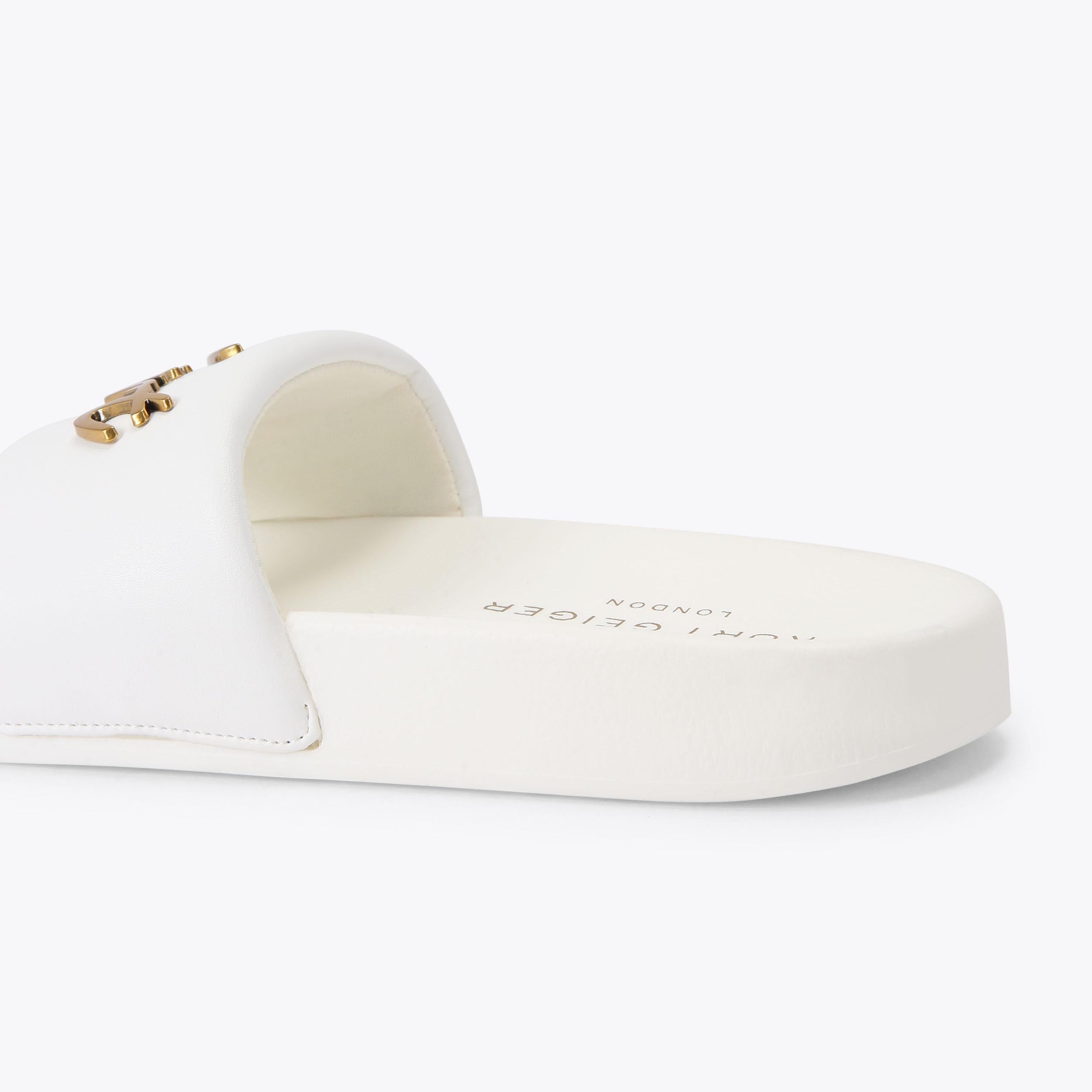 Meena Eagle Kurt — White Slide Sandal, detail