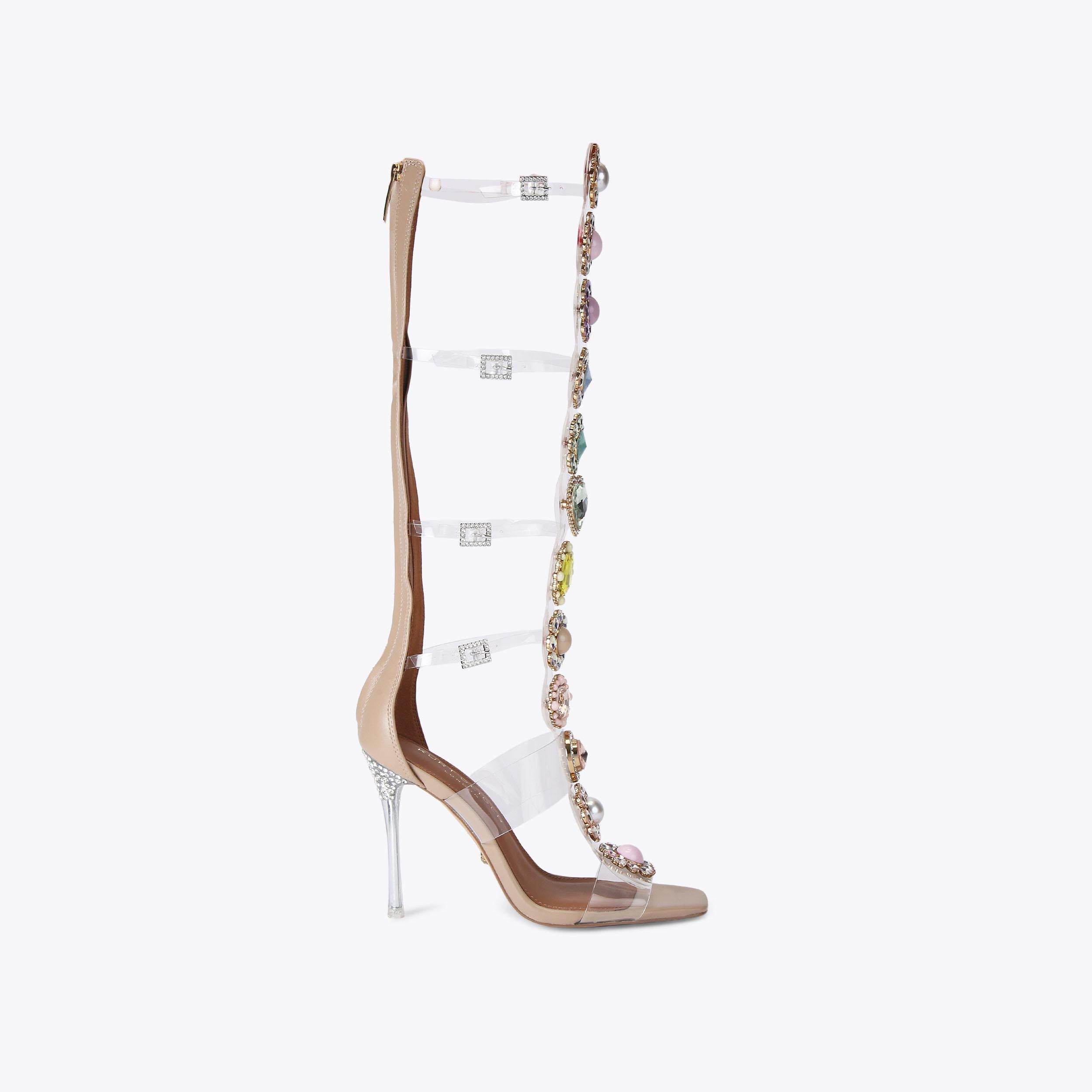 Octavia Gladiator — Blush Crystal Sandal, side profile