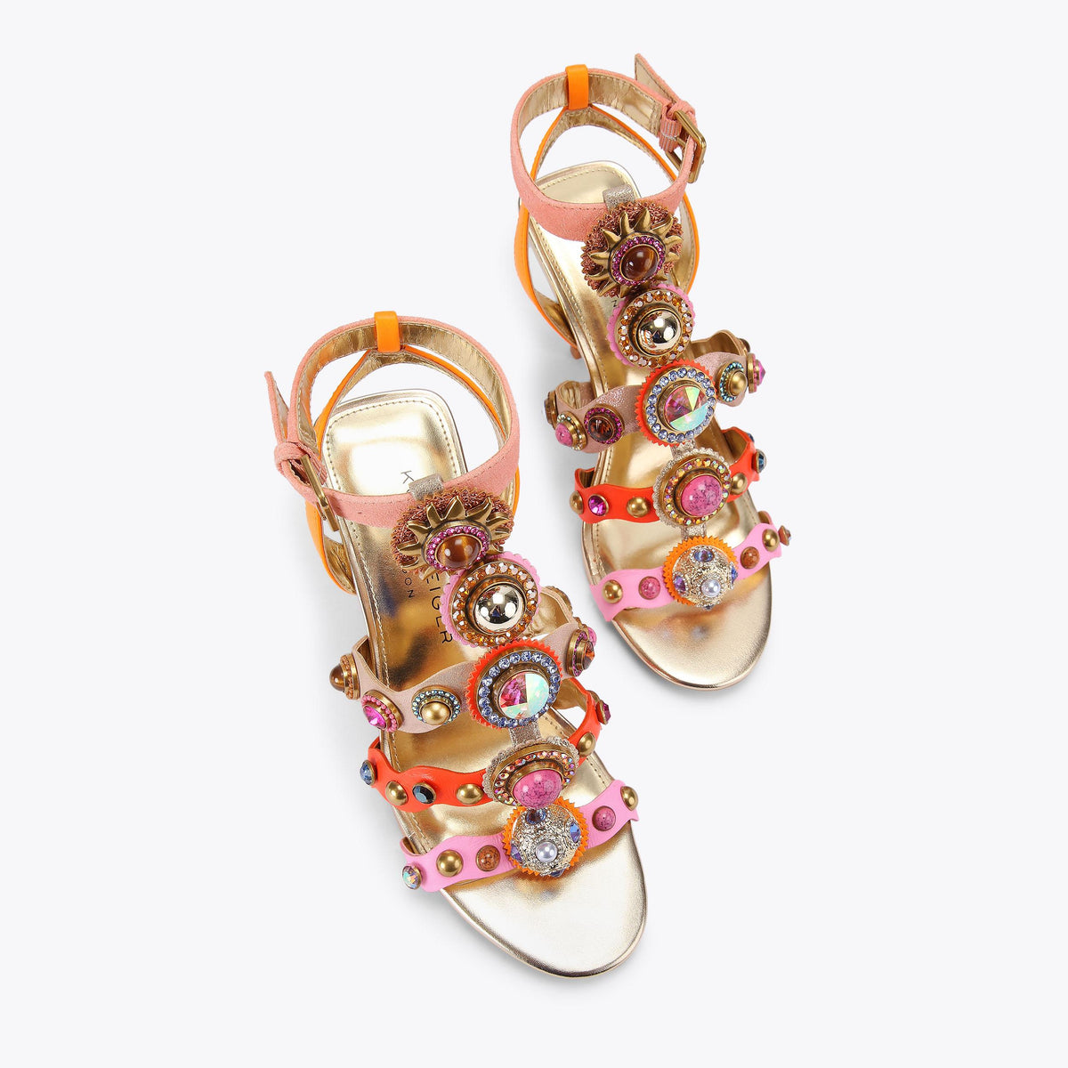 Octavia High Gladiator — Multi-Colour Crystal Sandal, view 4