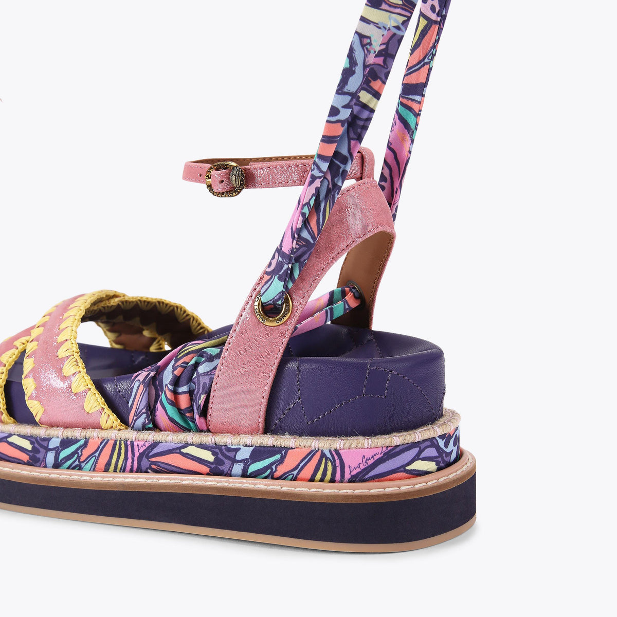 Orson Cross Scarf — Metallic Pink Sandal, detail