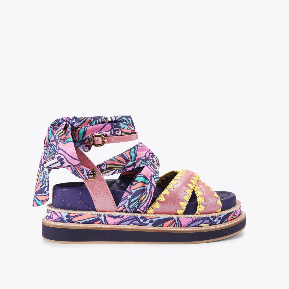Orson Cross Scarf — Metallic Pink Sandal, side profile