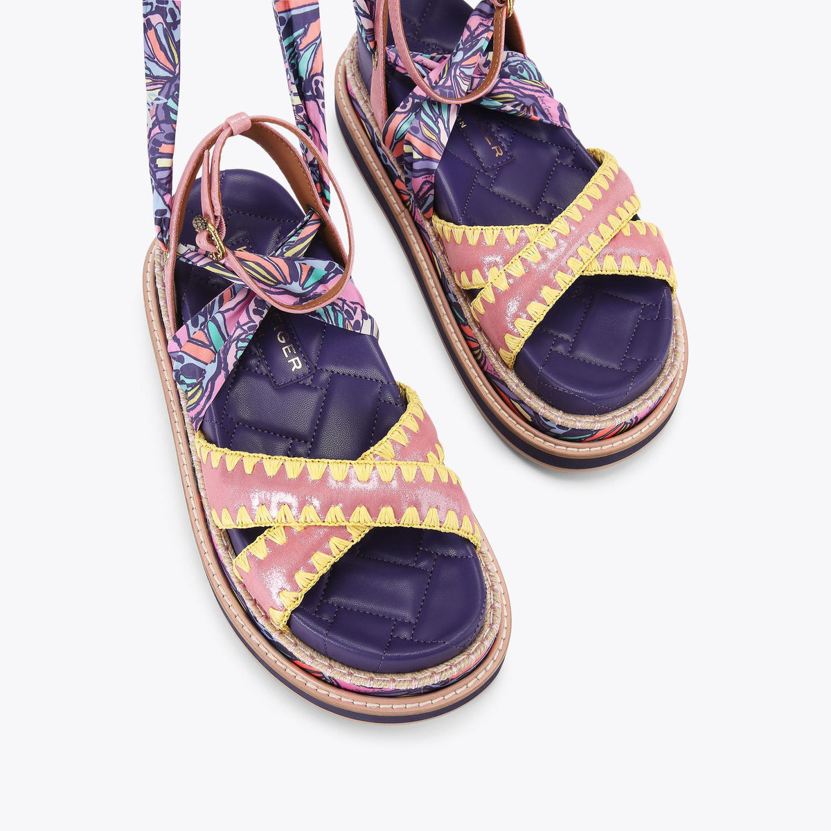 Orson Cross Scarf — Metallic Pink Sandal, view 4