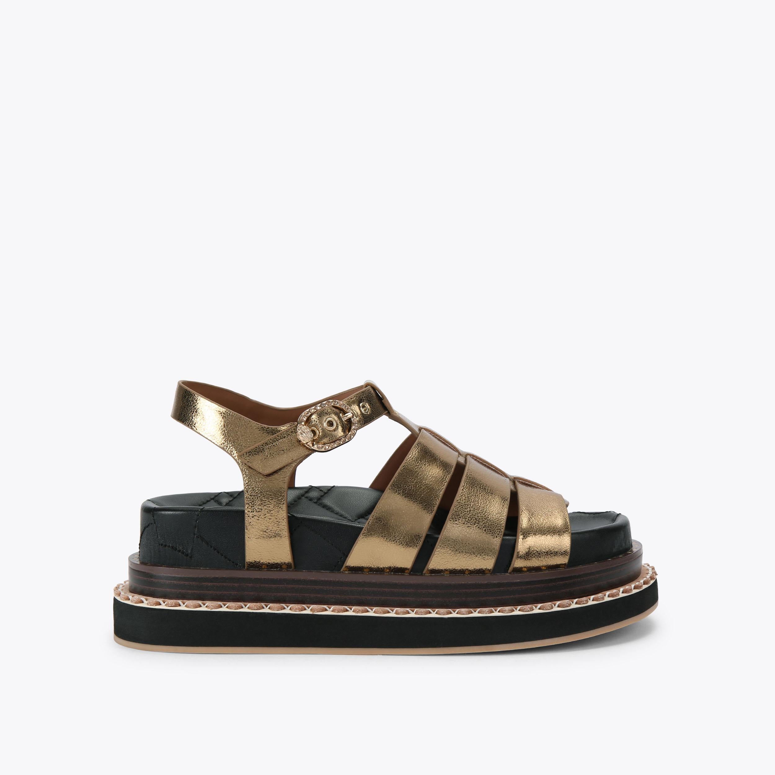 Orson Fisherman — Bronze Leather Sandal, side profile