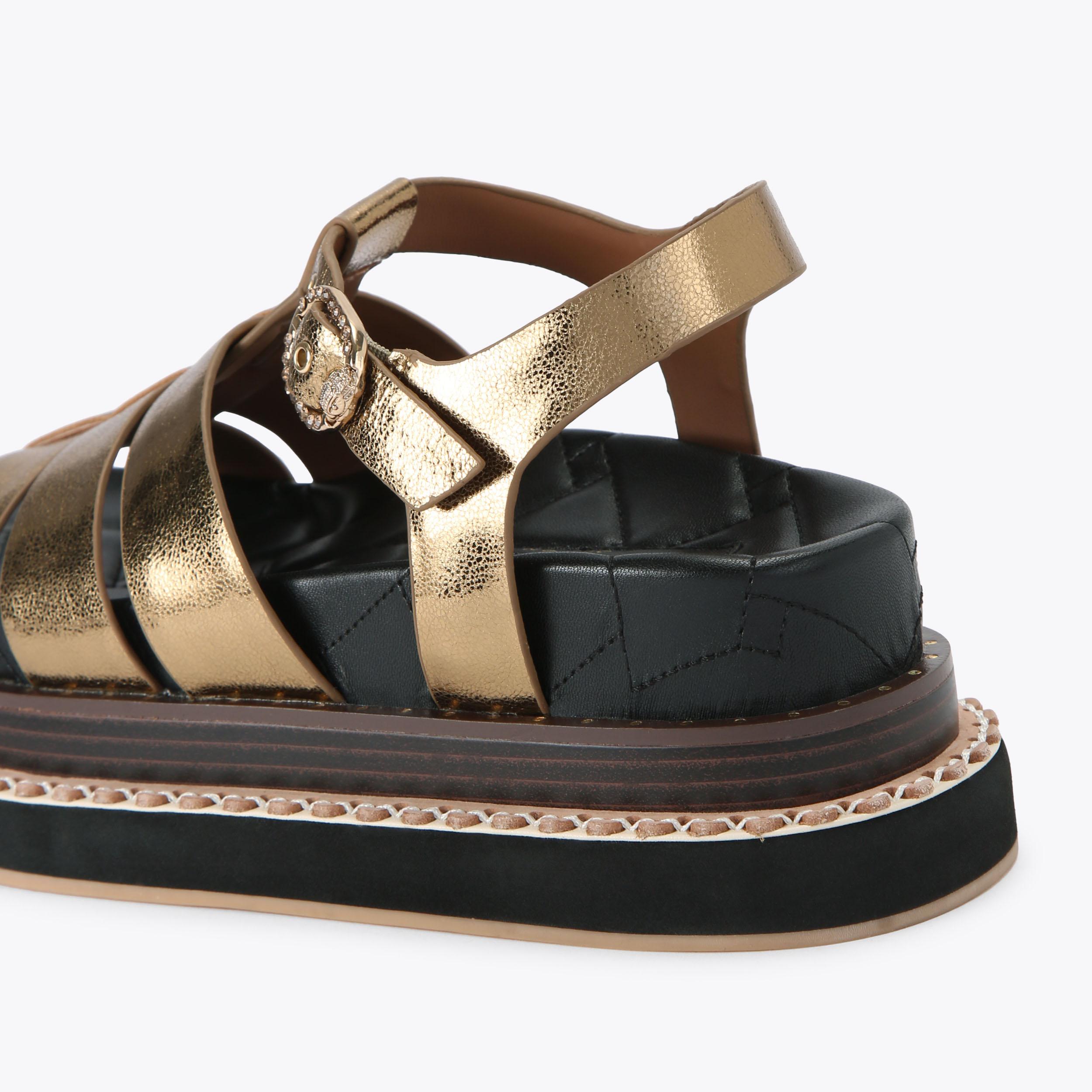 Orson Fisherman — Bronze Leather Sandal, detail