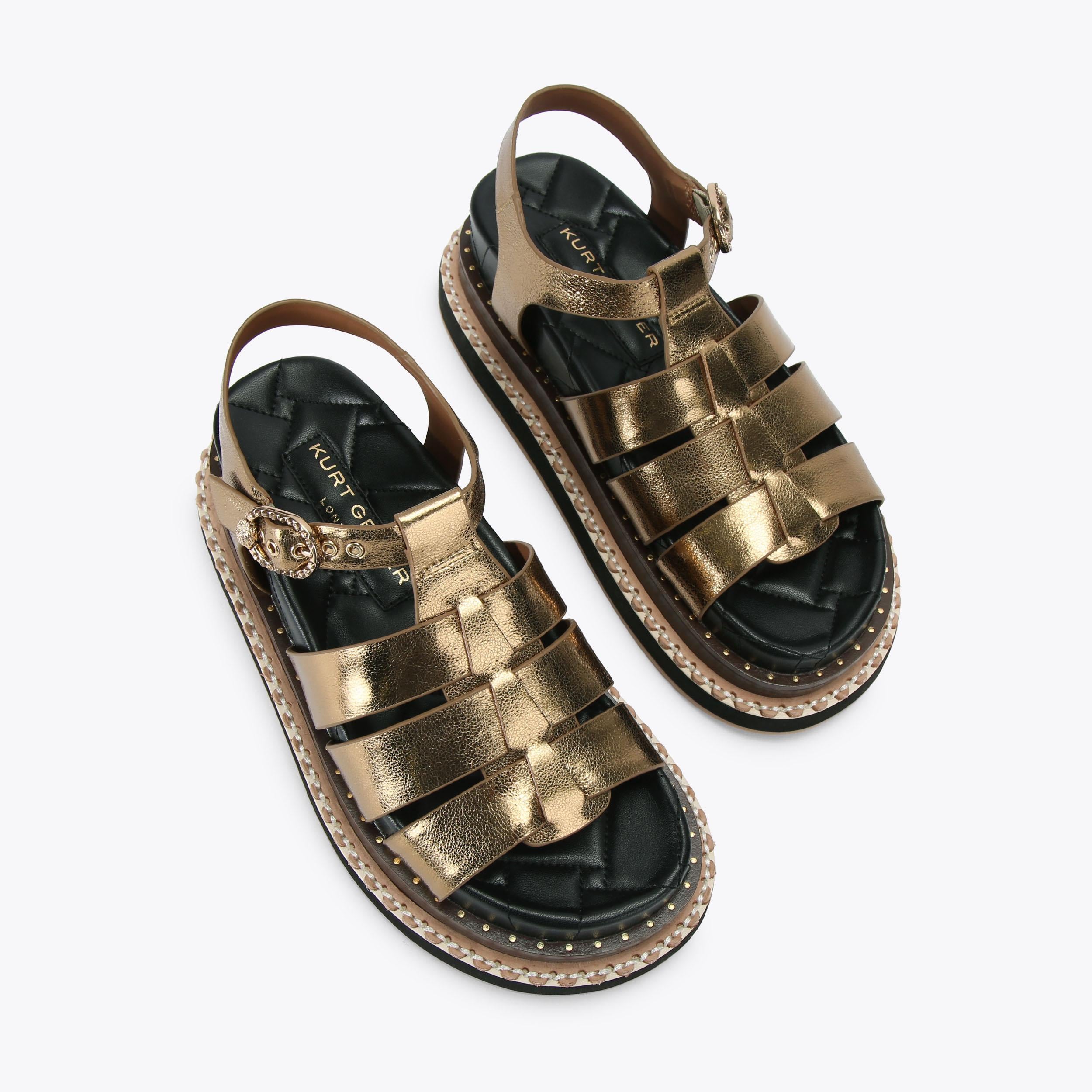 Orson Fisherman — Bronze Leather Sandal, view 4