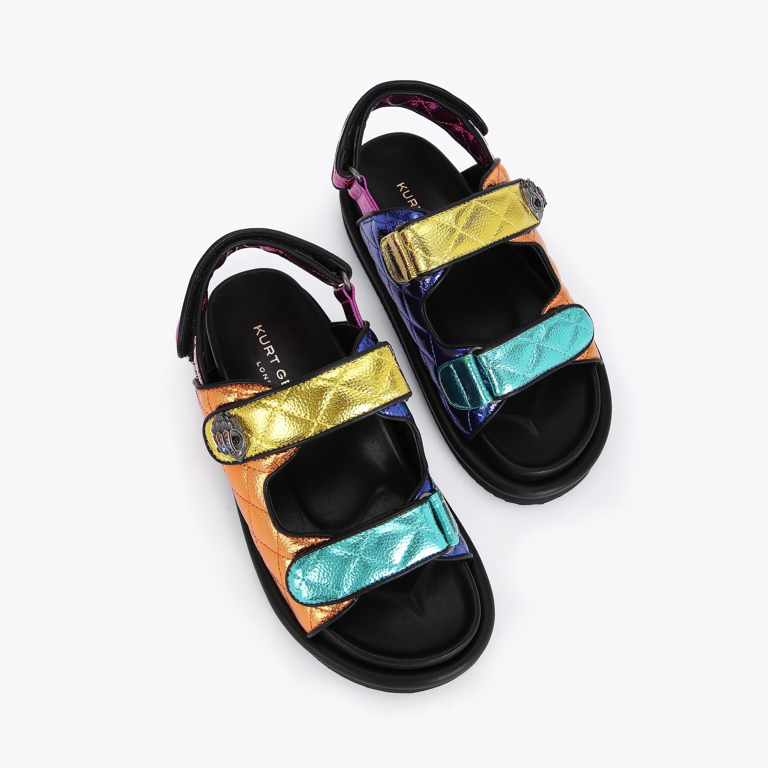 Orson — Multicolour Metallic Quilted Sandal, view 4