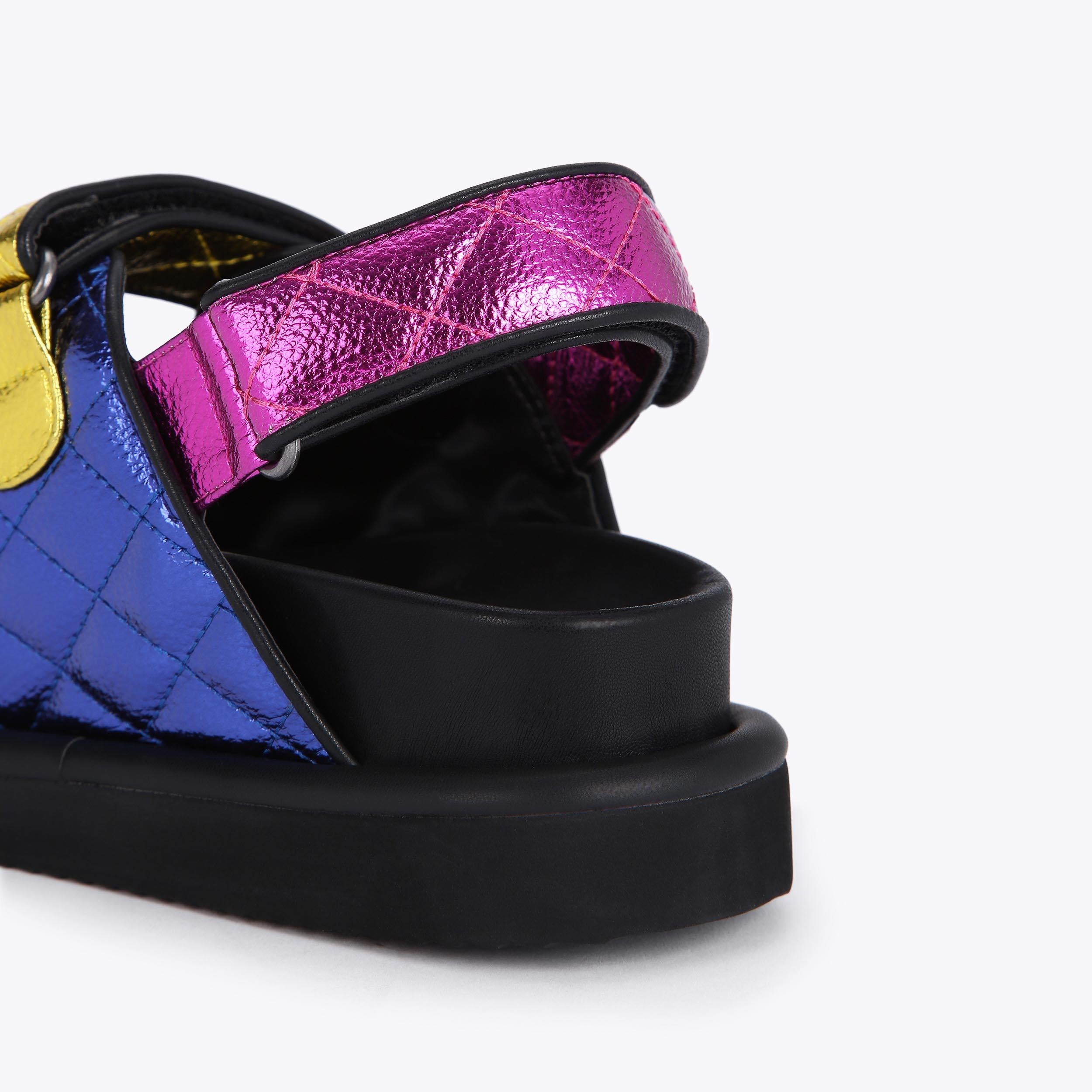 Orson — Multicolour Metallic Quilted Sandal, detail