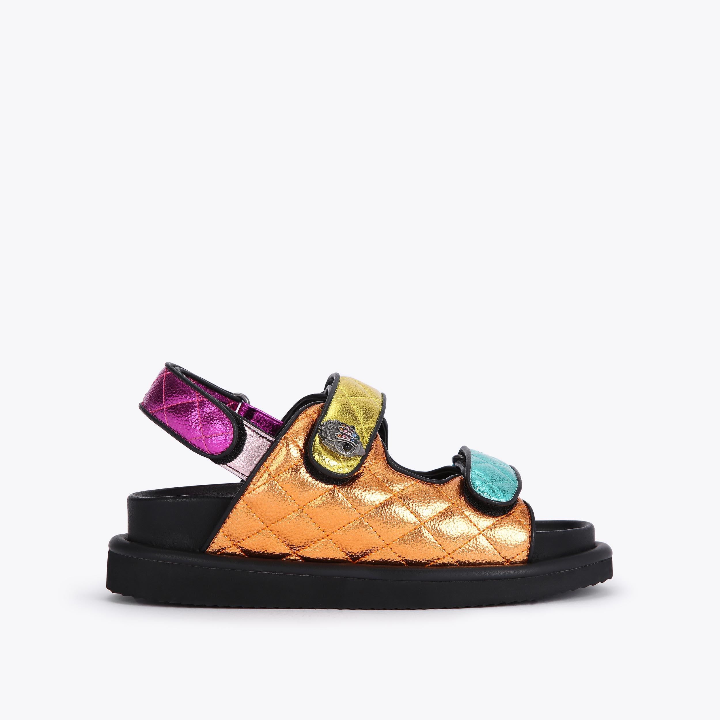 Orson — Multicolour Metallic Quilted Sandal, side profile