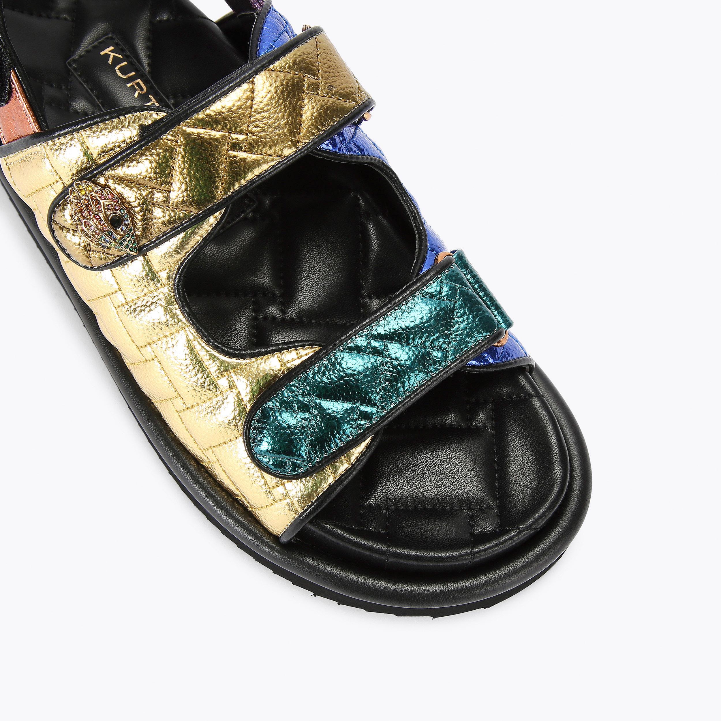 Orson — Metallic Rainbow Sunset Quilted Sandal, view 5