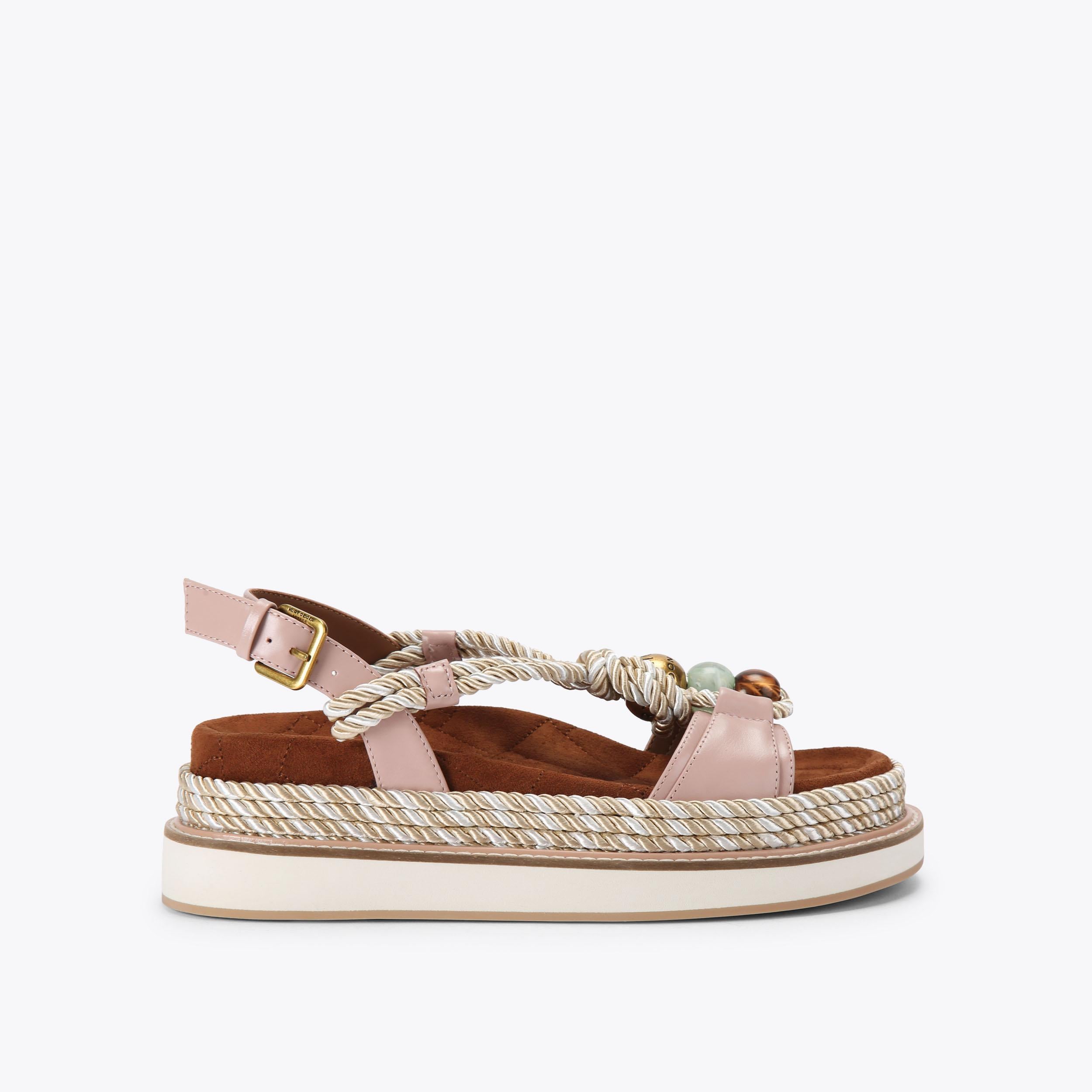 Orson Rope — Pale Pink Leather Sandal, side profile
