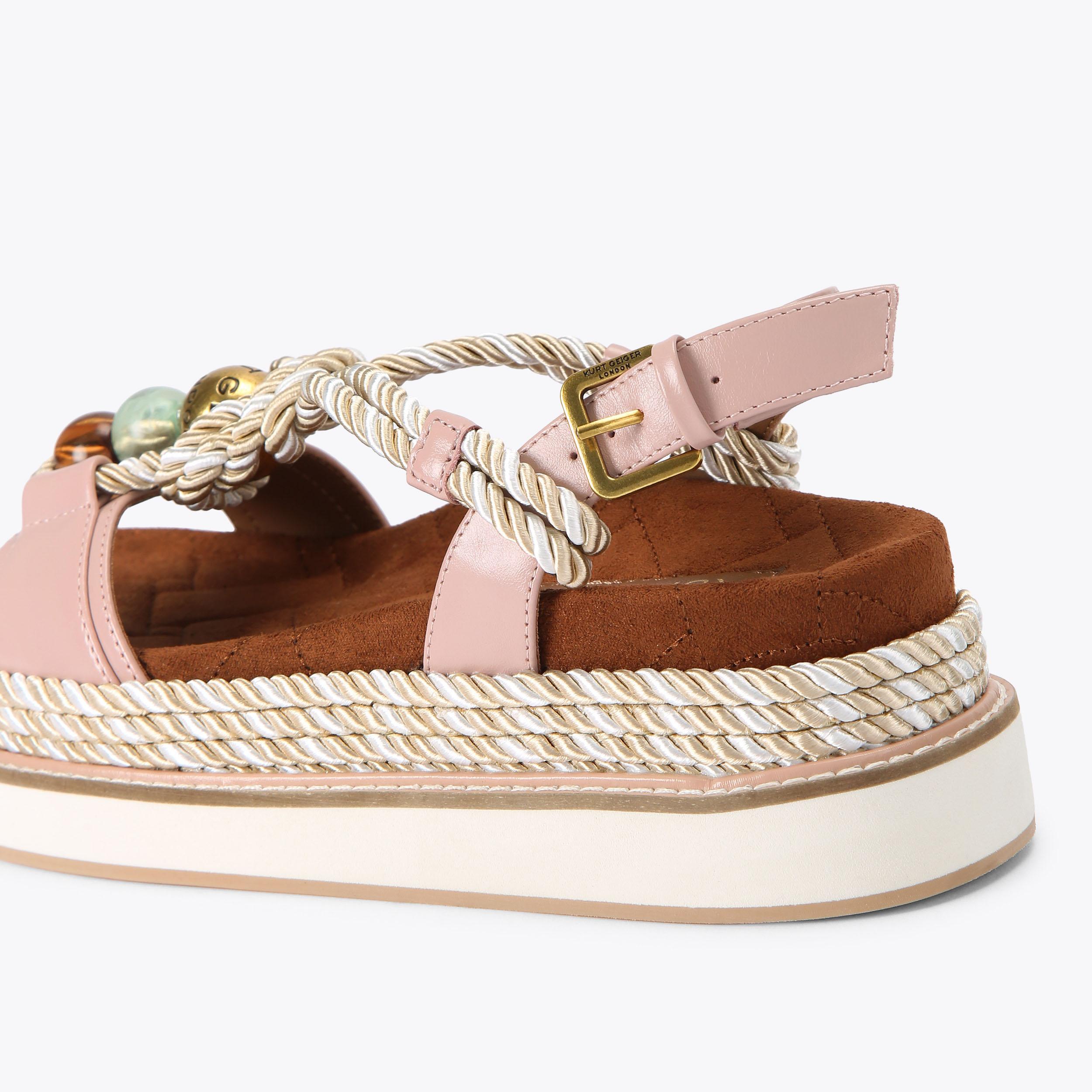 Orson Rope — Pale Pink Leather Sandal, detail