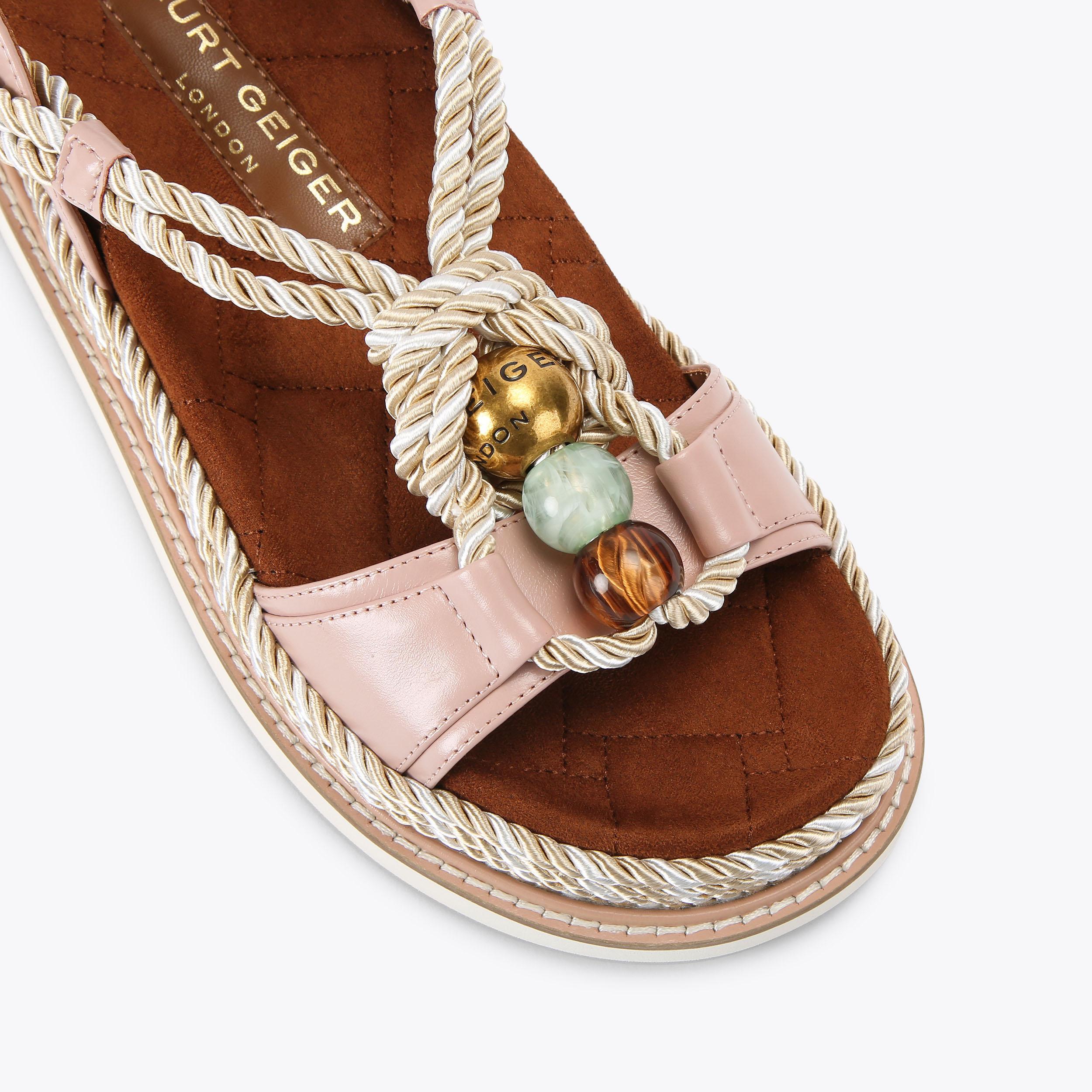 Orson Rope — Pale Pink Leather Sandal, view 5
