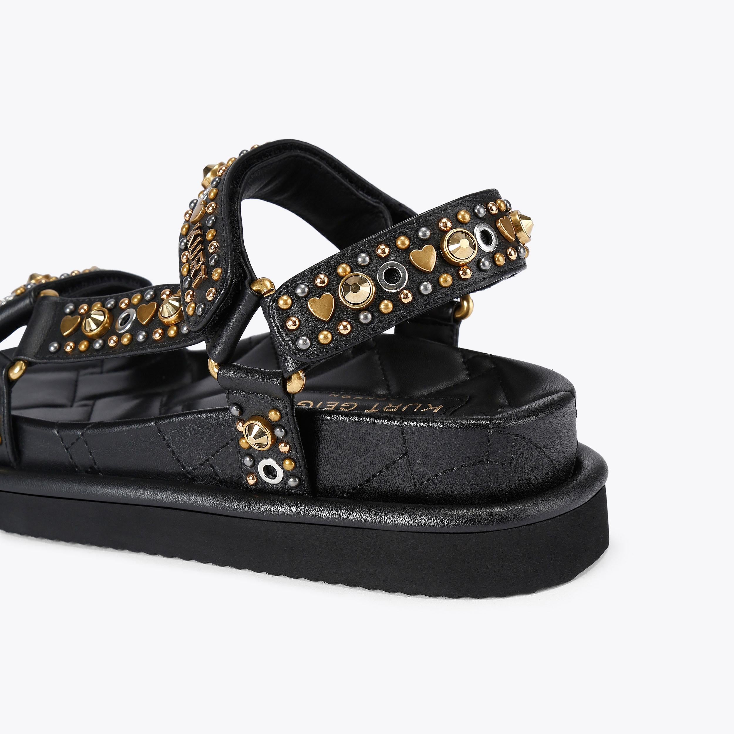 Orson Sandal — Black Studded Leather Sandal, detail