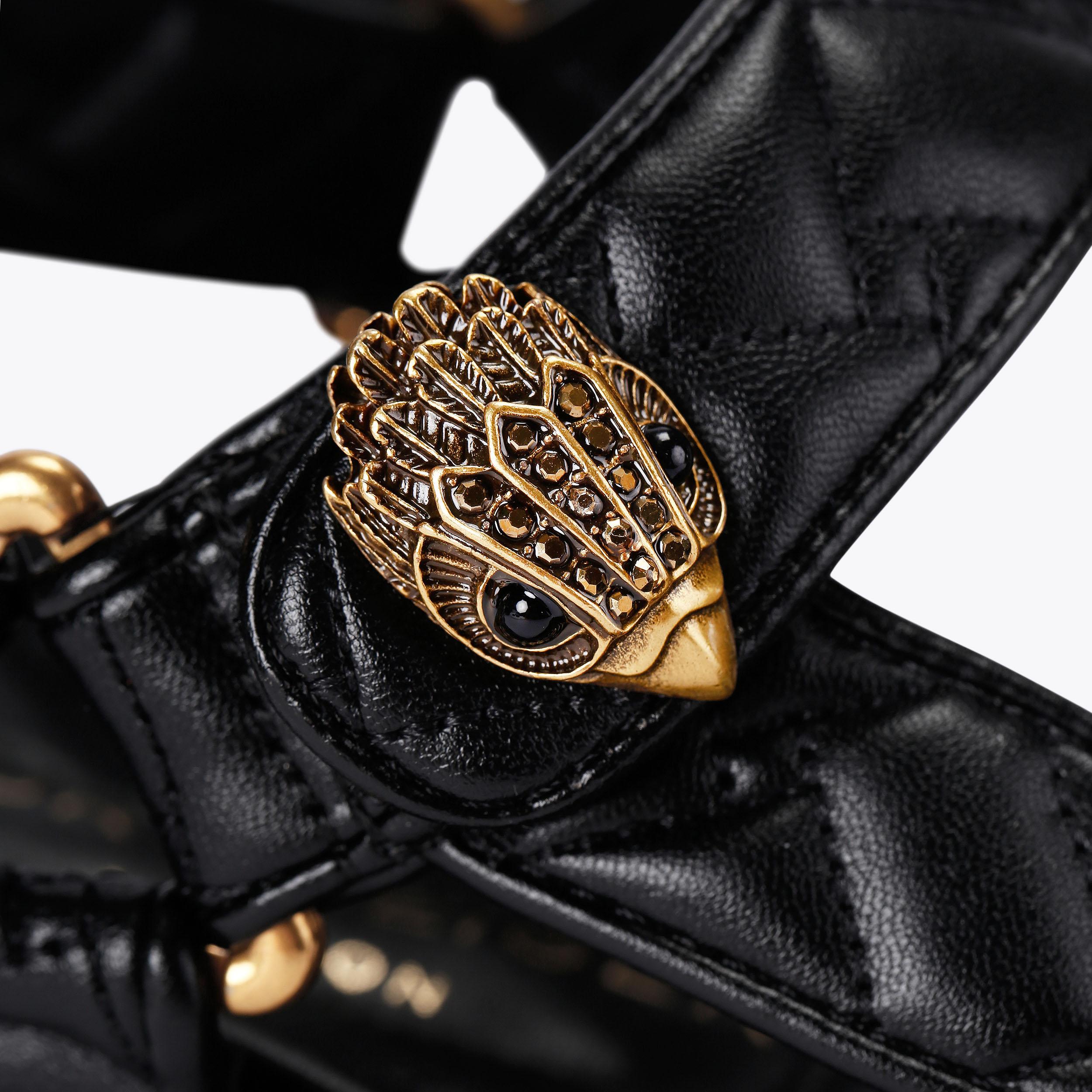 Orson — Black Quilted Velcro Sandal, view 6
