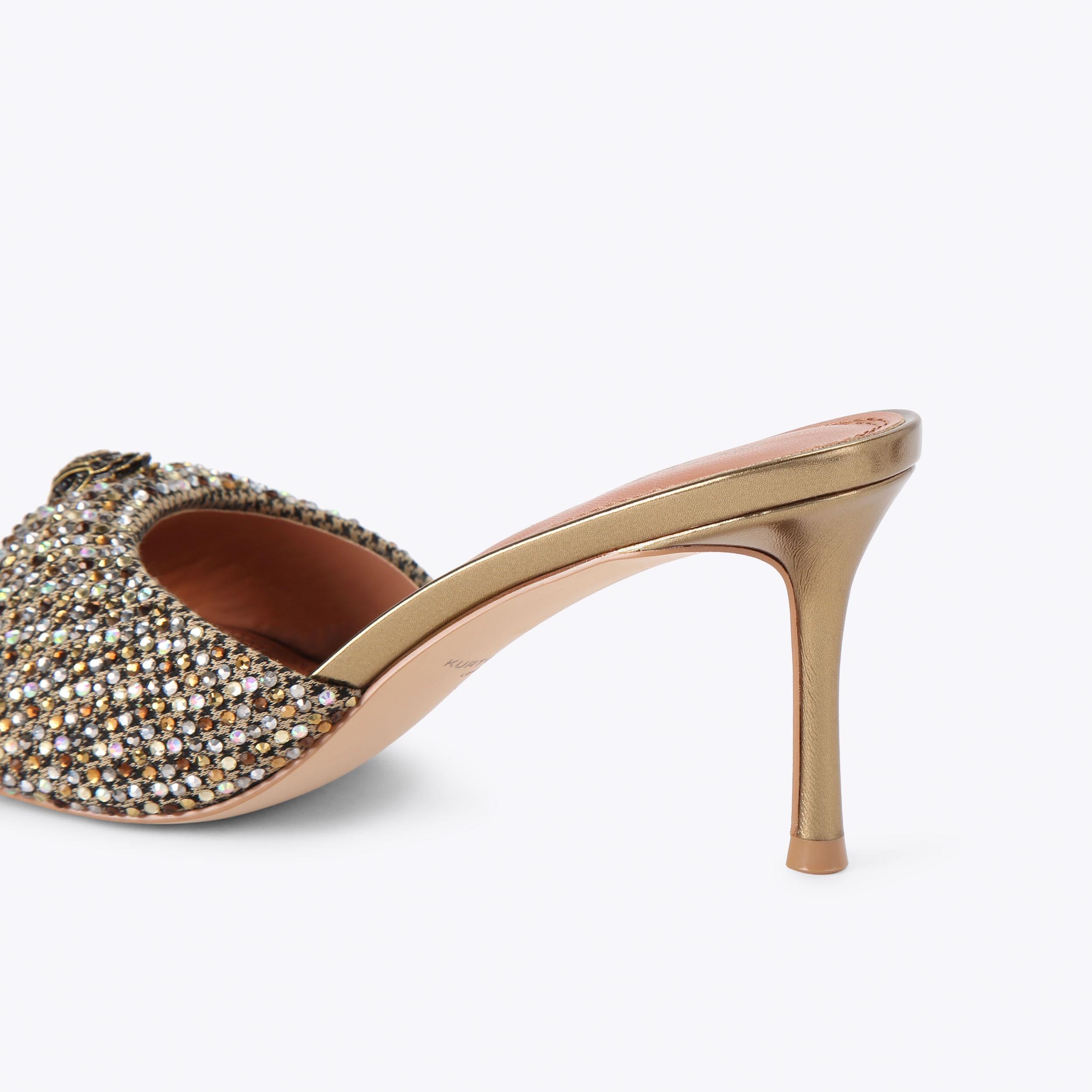 Oxford Heel Mule — Beige Combination Crystal Sandal, detail