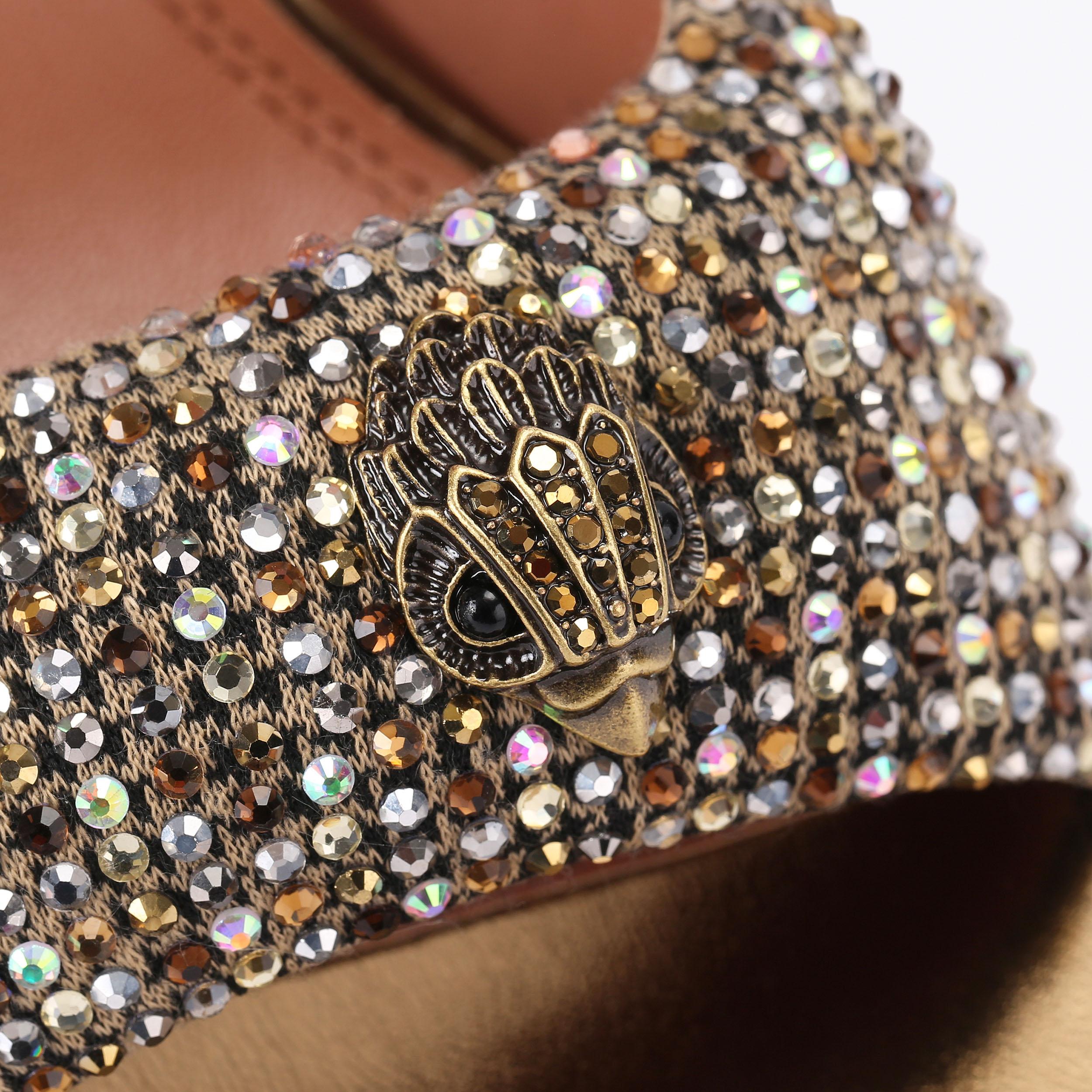 Oxford Heel Mule — Beige Combination Crystal Sandal, view 6