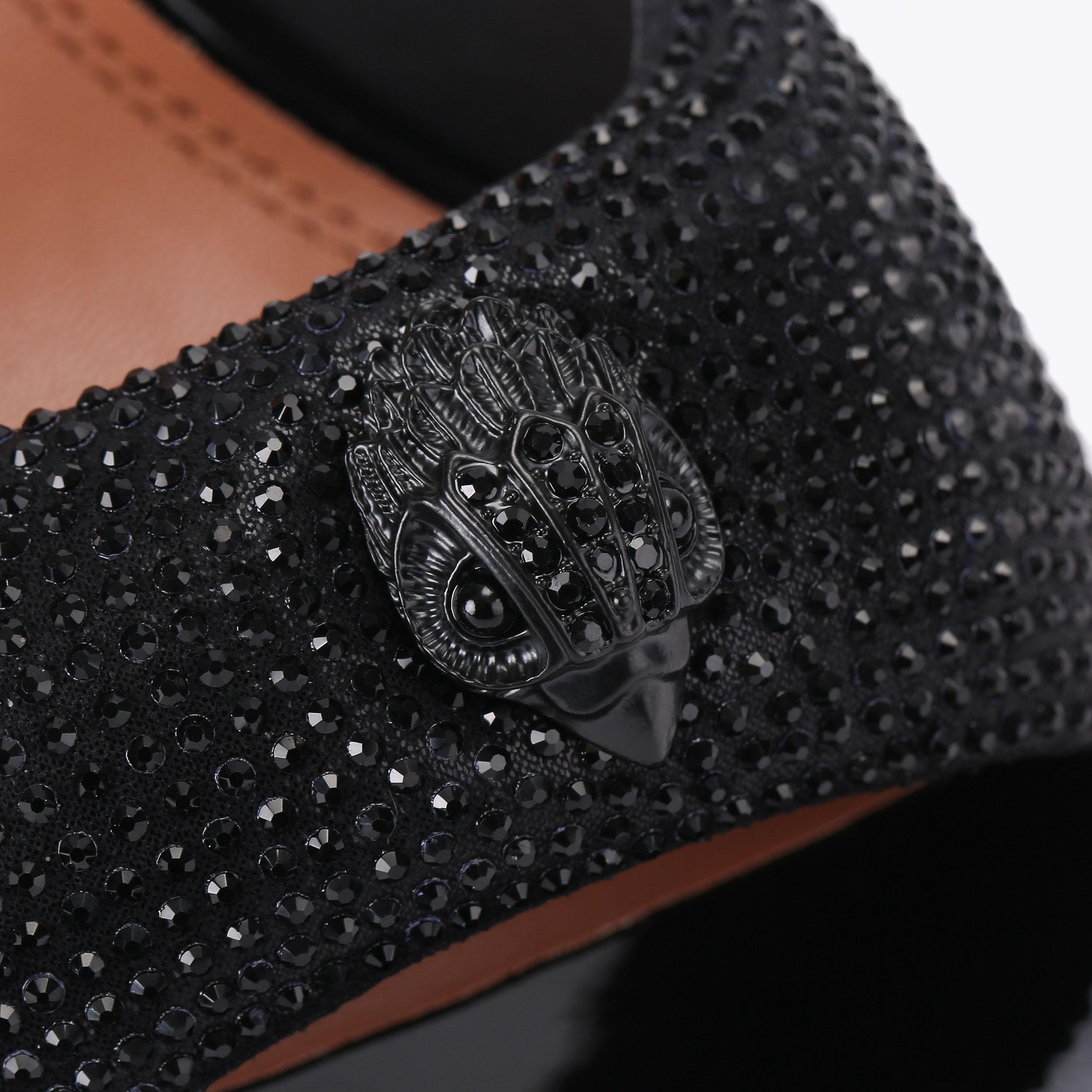 Oxford Drench Mule — Black Crystal Heel, view 6