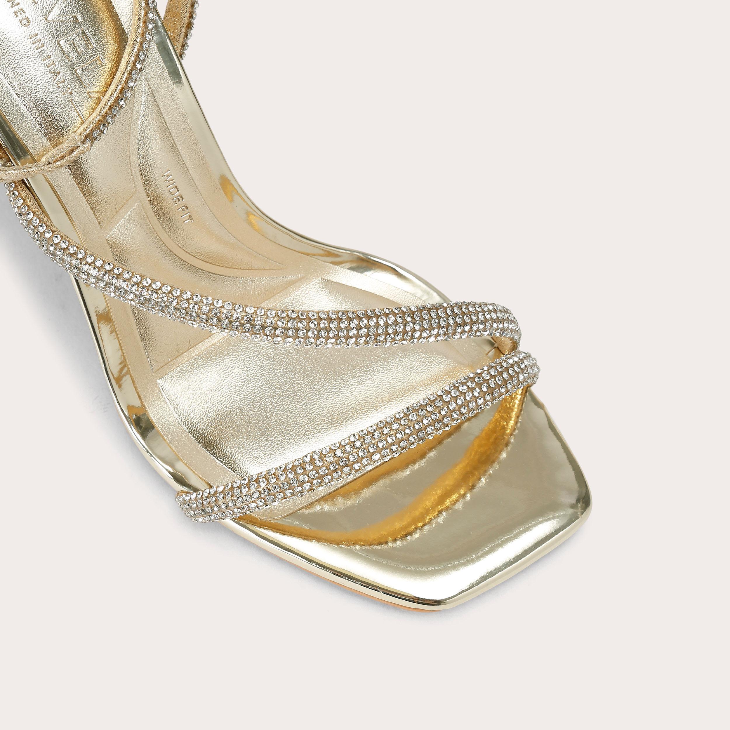 Paparazzi Wide Fit — Gold Crystal Heel, view 5