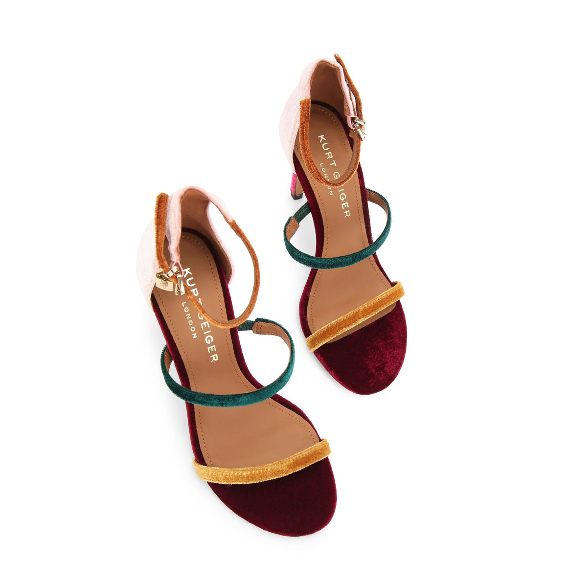 Park Lane — Pink Velvet Heeled Sandal, view 4