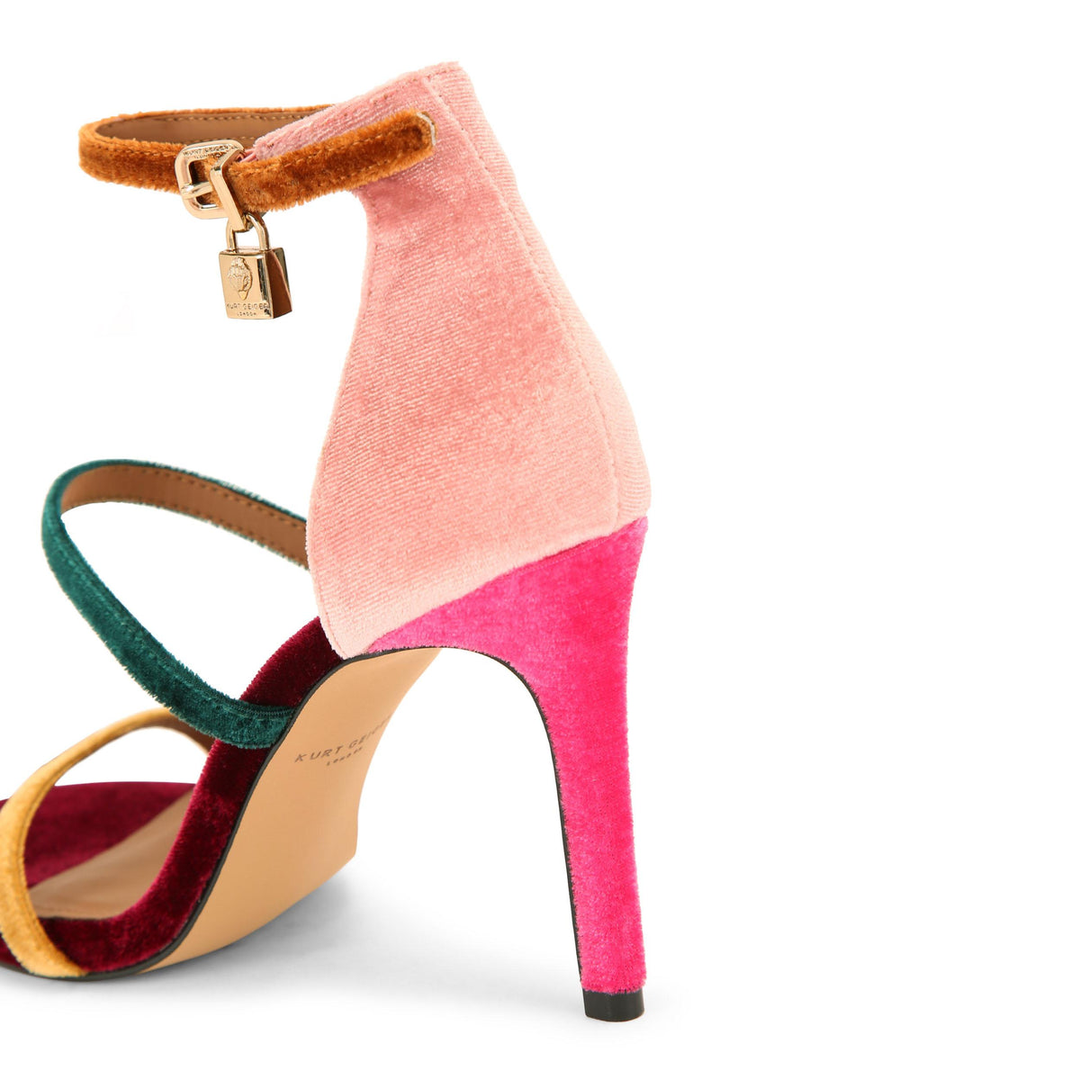 Park Lane — Pink Velvet Heeled Sandal, detail