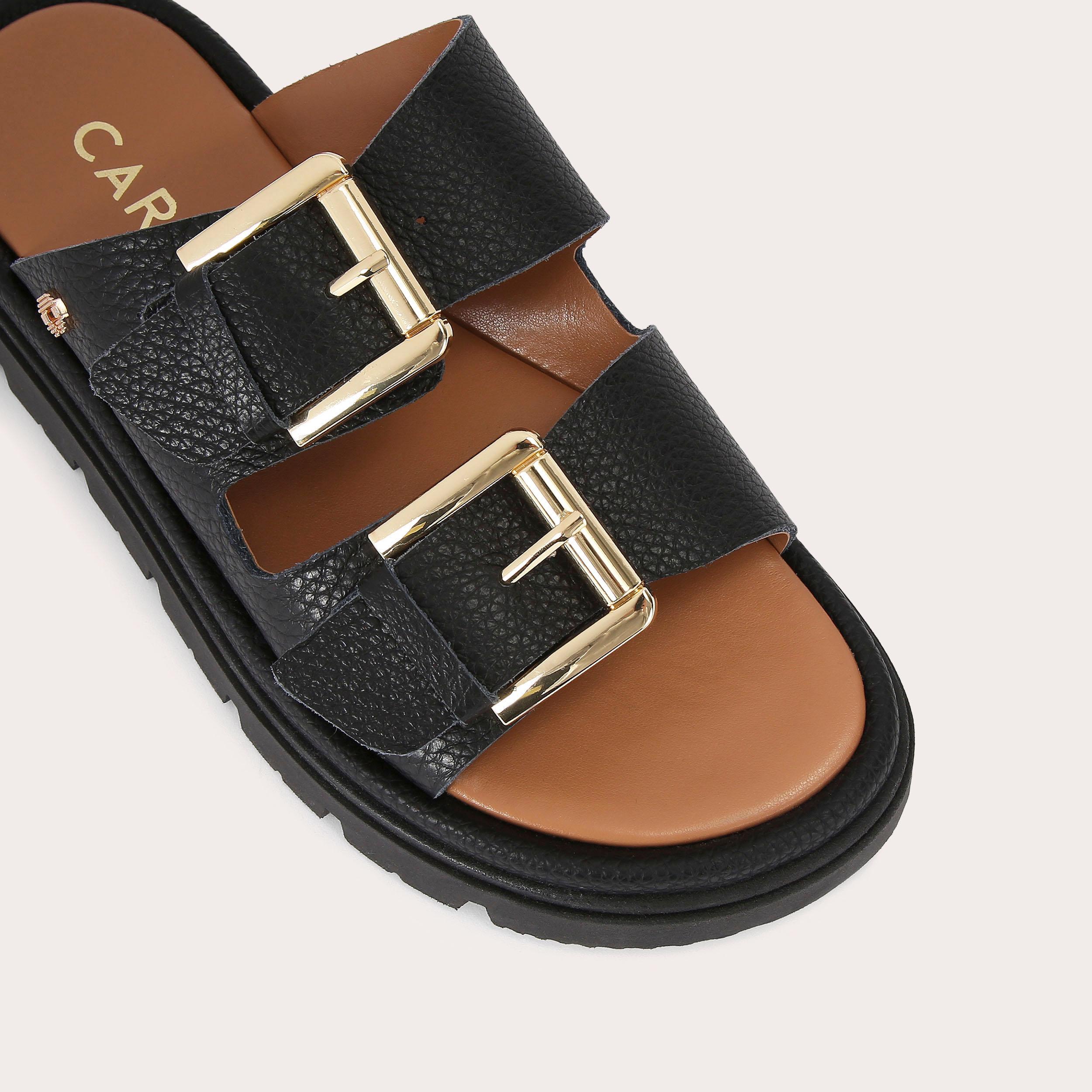 Pavilion — Black Leather Slide Sandal, view 5