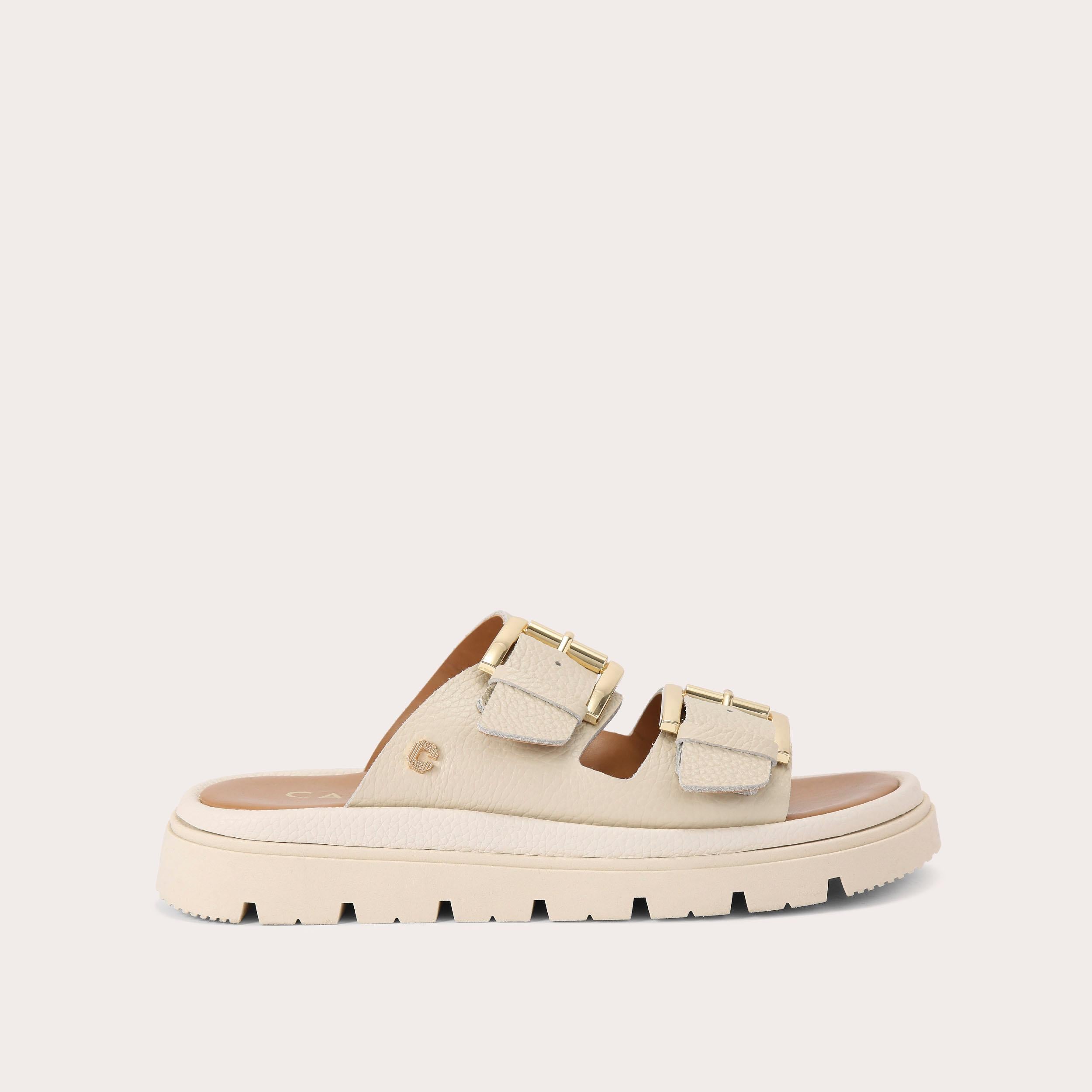 Pavilion — Bone Leather Buckle Sandal, side profile