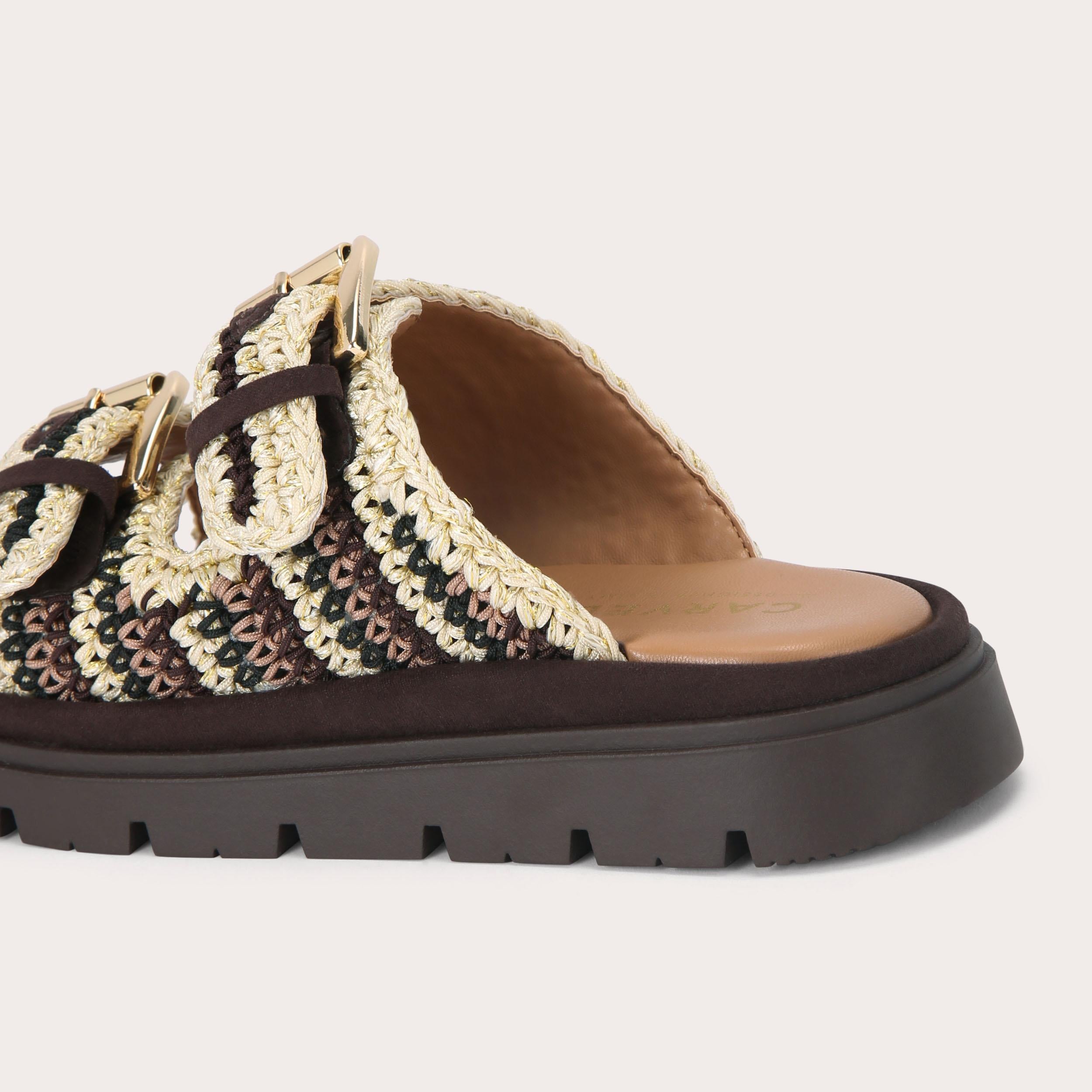 Pavilion Crochet — Dark Brown Combination Sandal, detail