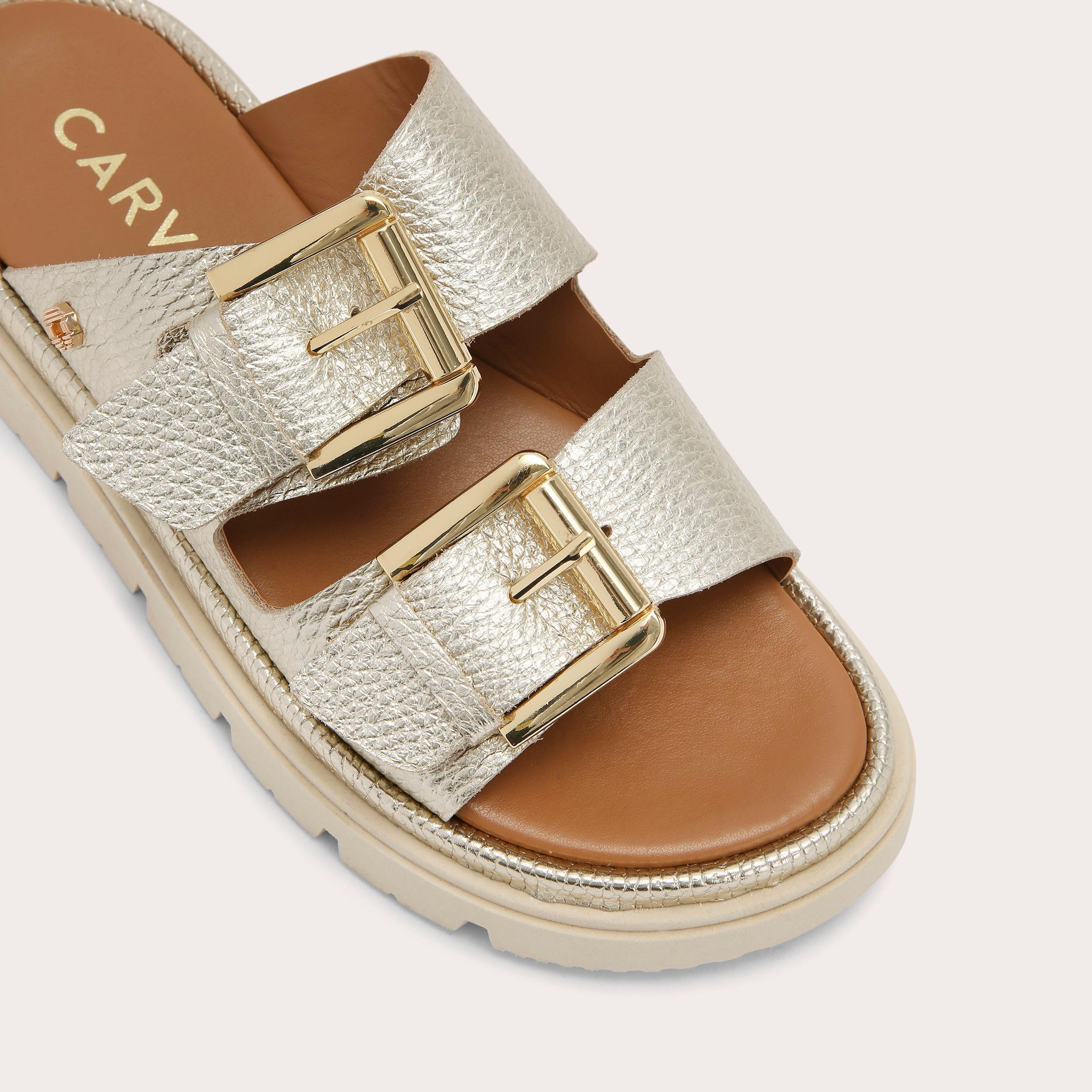 Pavilion — Metallic Gold Leather Sandal, view 5