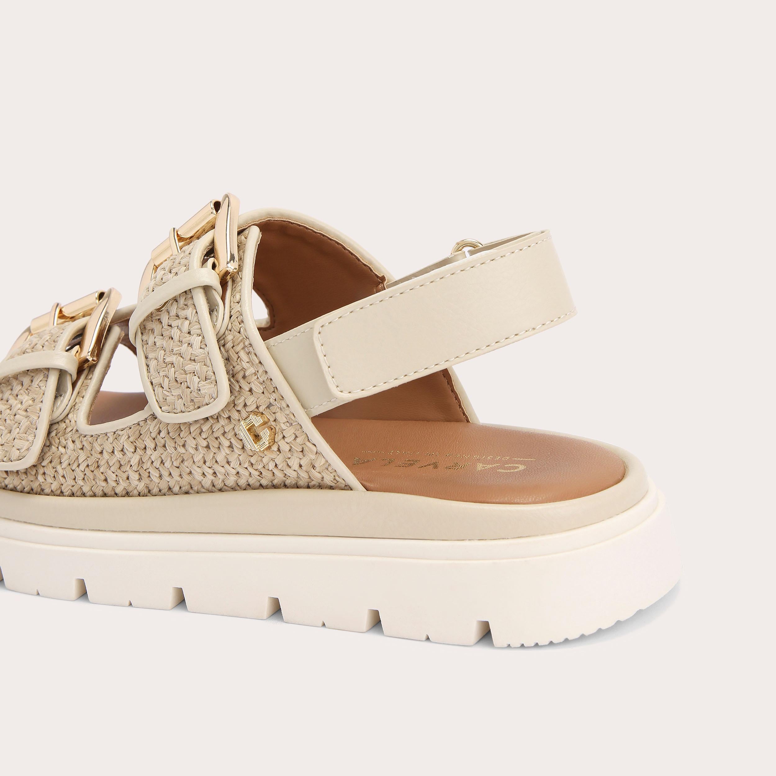 Pavilion Slingback — Beige Raffia Sandal, detail