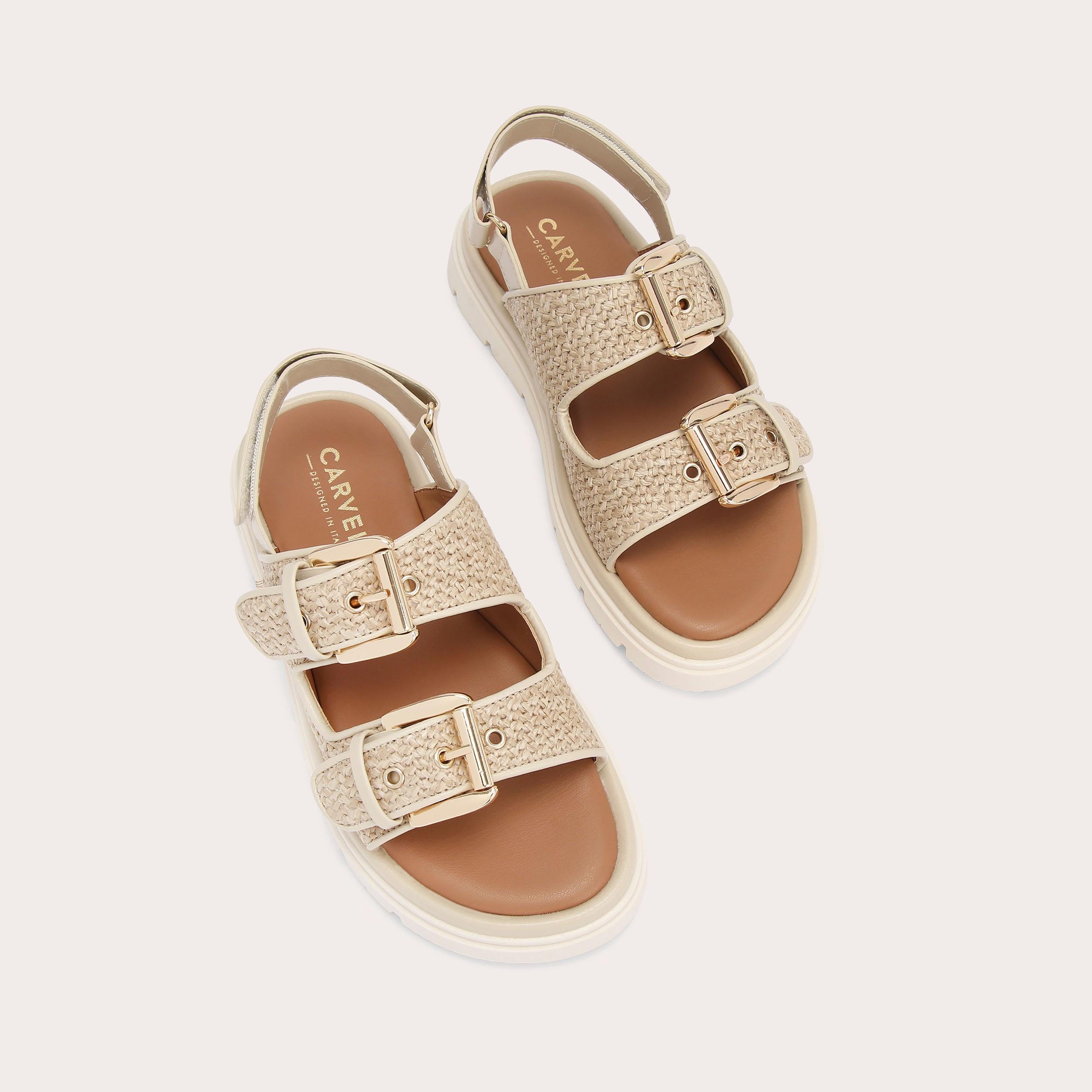 Pavilion Slingback — Beige Raffia Sandal, view 4