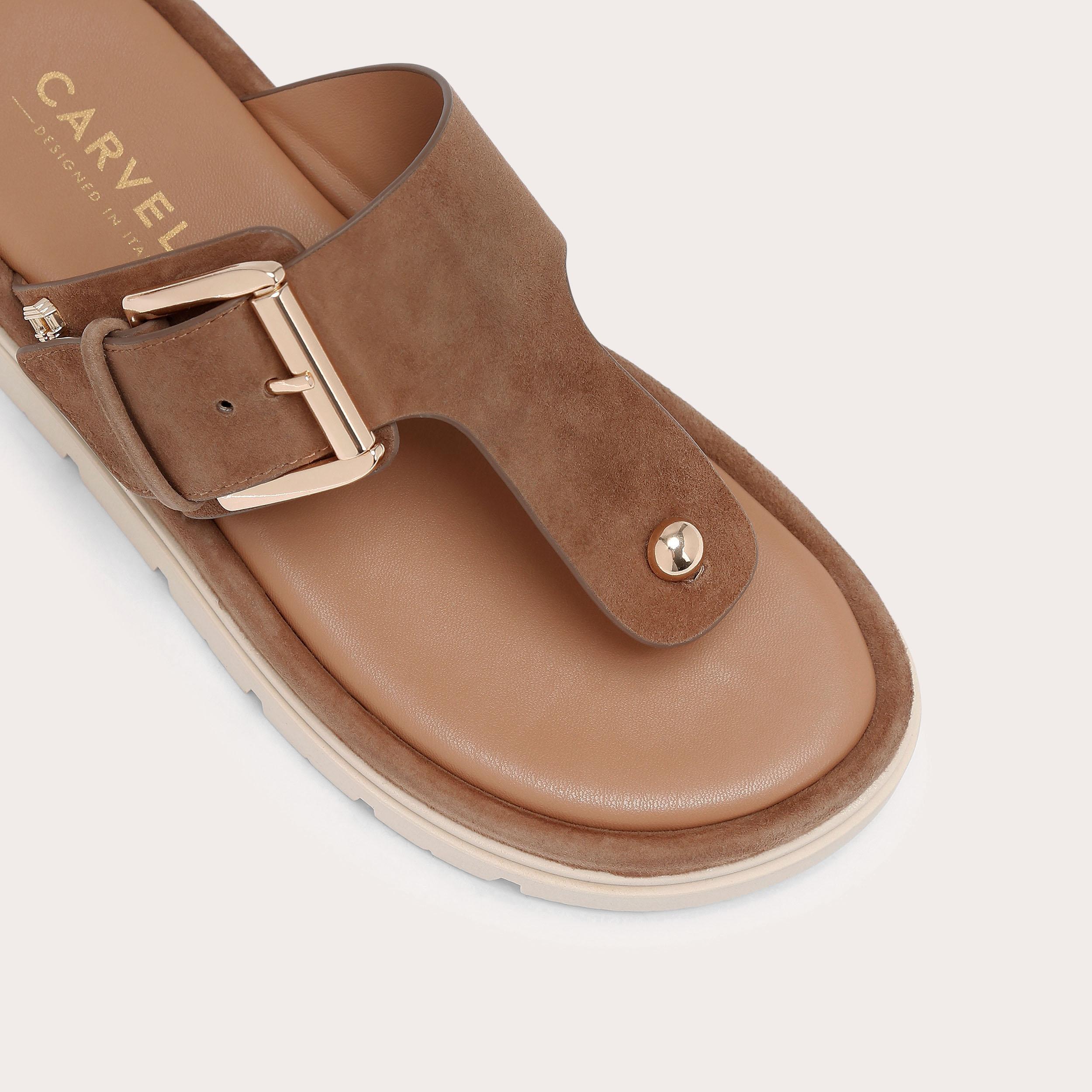 Pavilion T-bar Mule — Brown Suede Sandal, view 5
