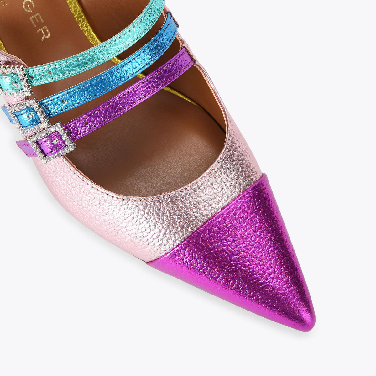Pierra Mary Jane — Multi Leather Heeled Mule, view 5