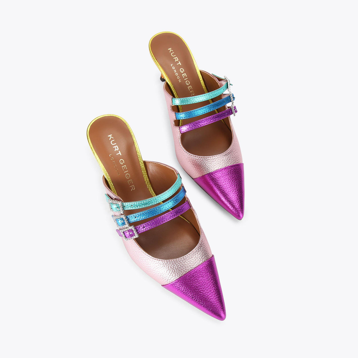 Pierra Mary Jane — Multi Leather Heeled Mule, view 4