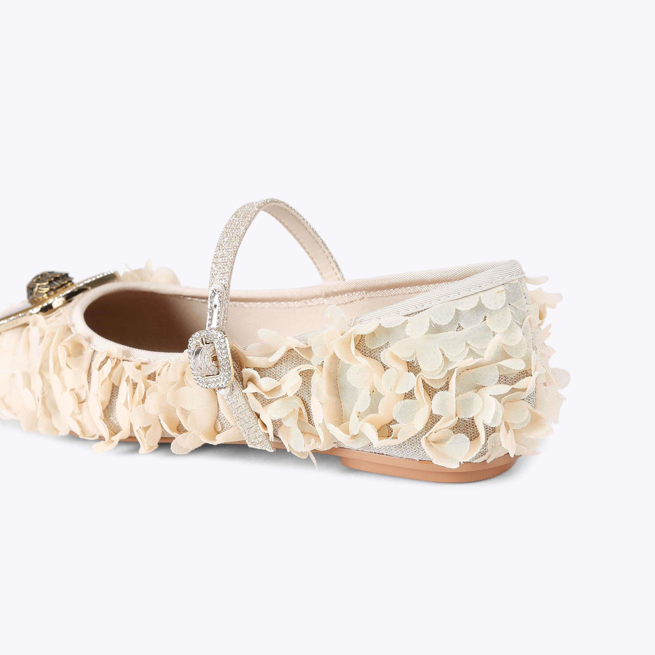 Pimlico Ballerina — Beige Combination Flat, detail