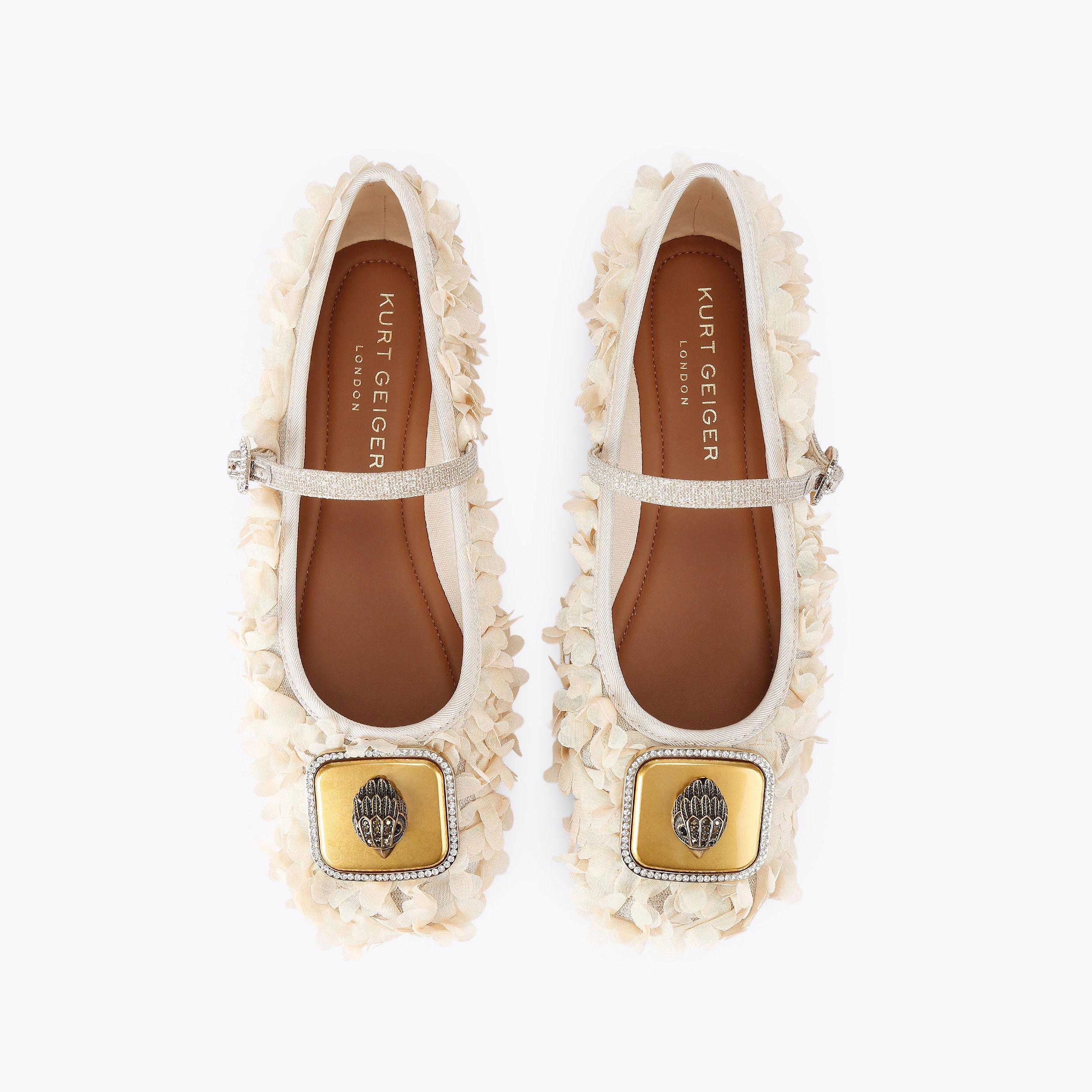 Pimlico Ballerina — Beige Combination Flat, view 4