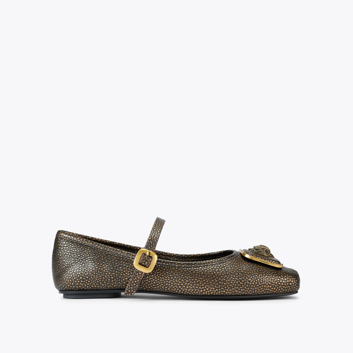 Pimlico Ballerina — Metallic Bronze Flat, side profile