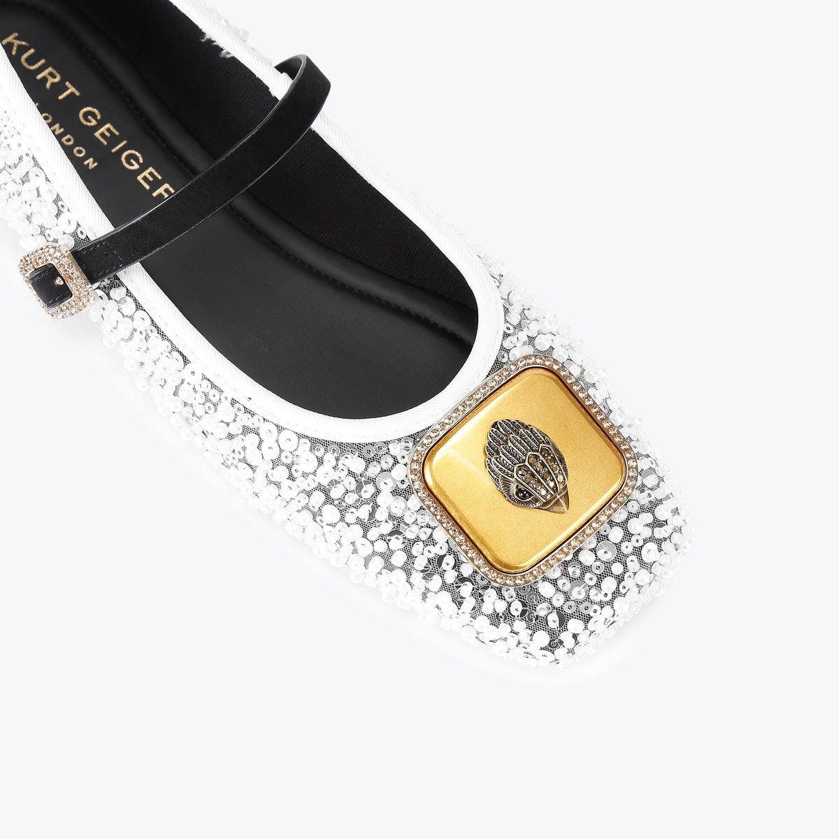 Pimlico — White Sequin Ballet Flat, view 5