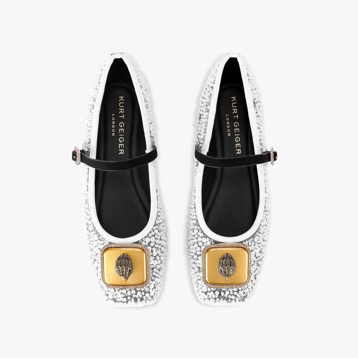 Pimlico — White Sequin Ballet Flat, view 4