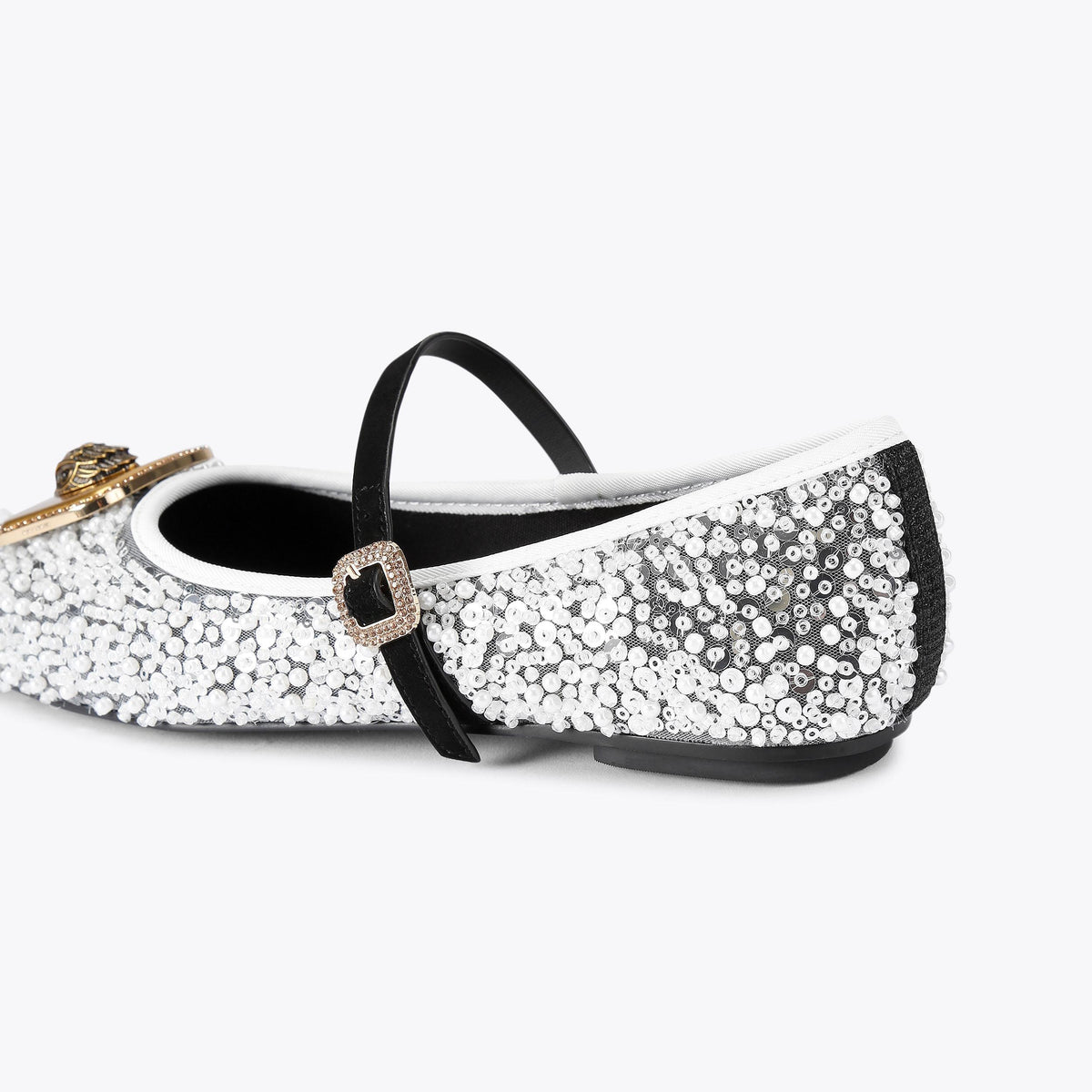 Pimlico — White Sequin Ballet Flat, detail