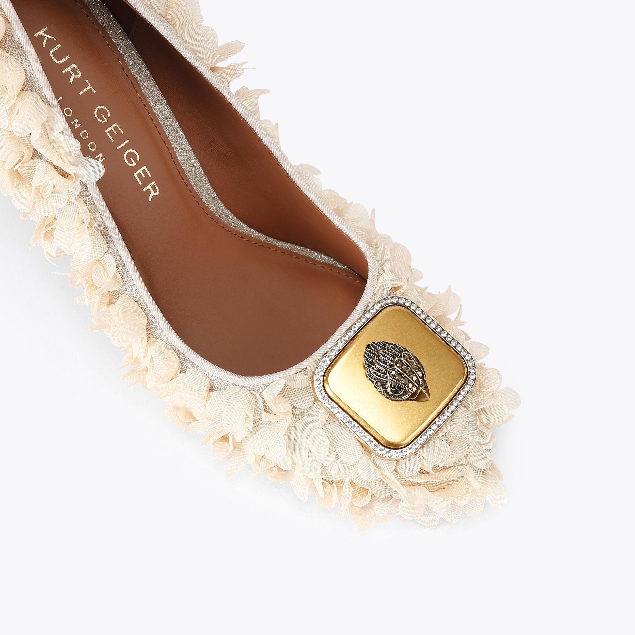 Pimlico Court — Metallic Beige Fabric Heel, view 5