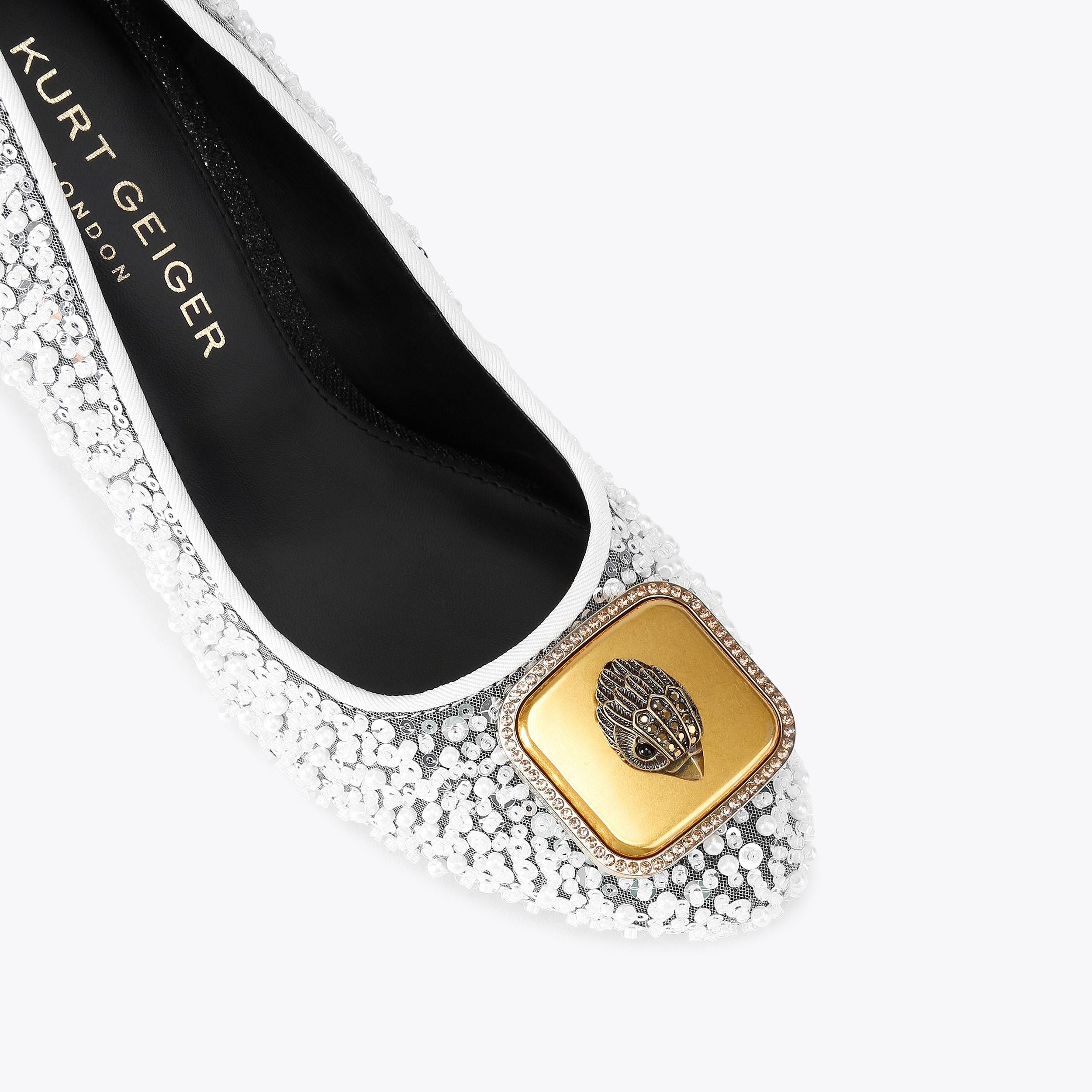 Pimlico Court — White Sequin Heel, view 5
