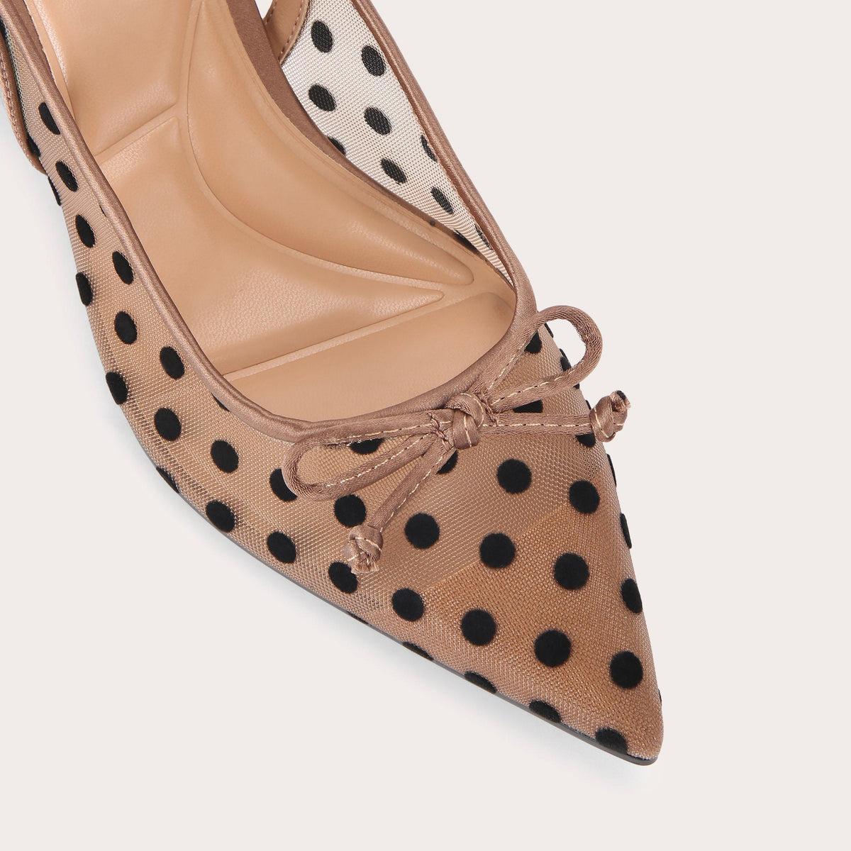 Positano Sling Low — Nude Polka Dot Slingback Heel, view 5