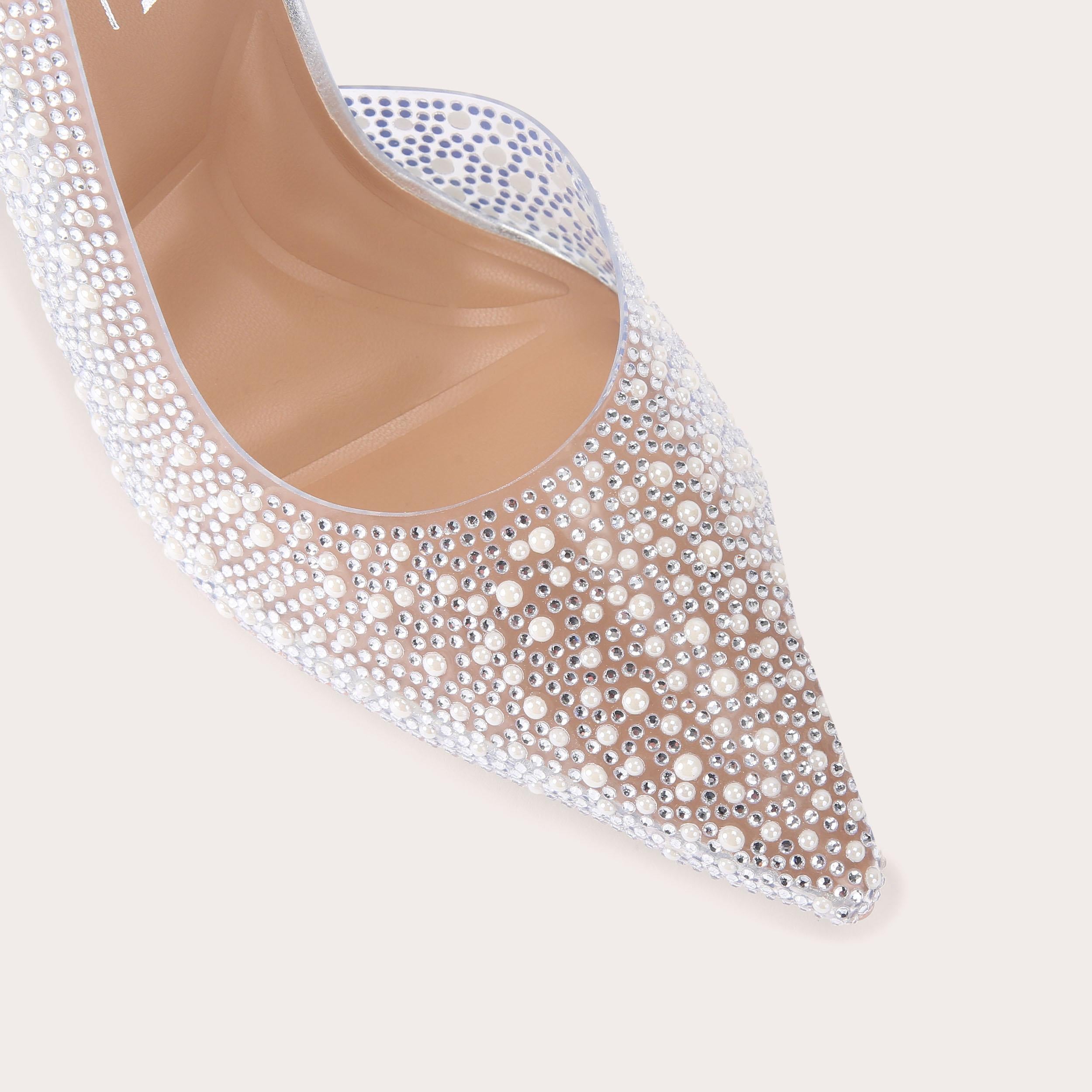 Positano Vinyl Court — Silver Crystal Court Shoe, view 5