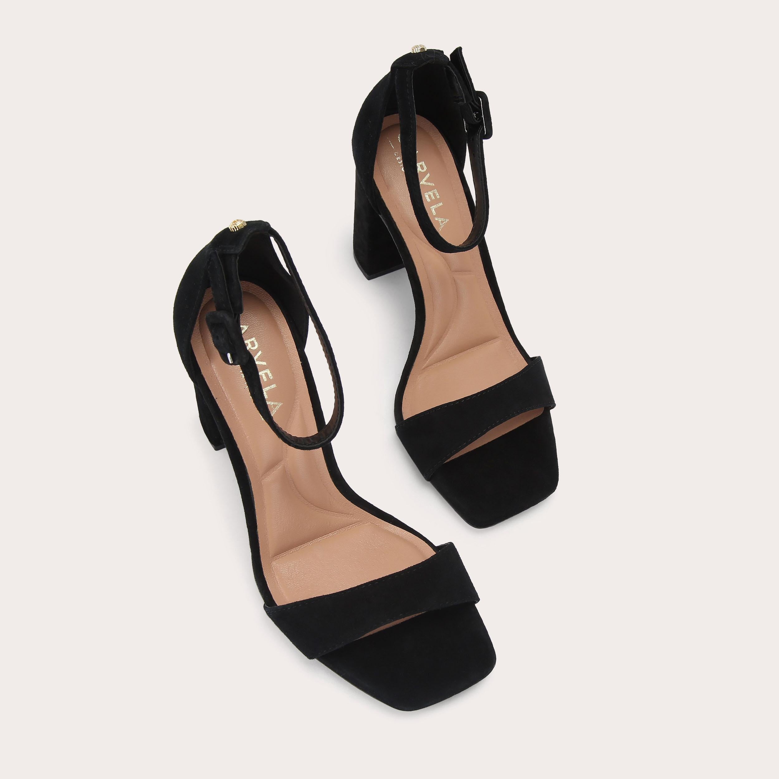 Regatta Heel — Black Suede Sandal, view 4