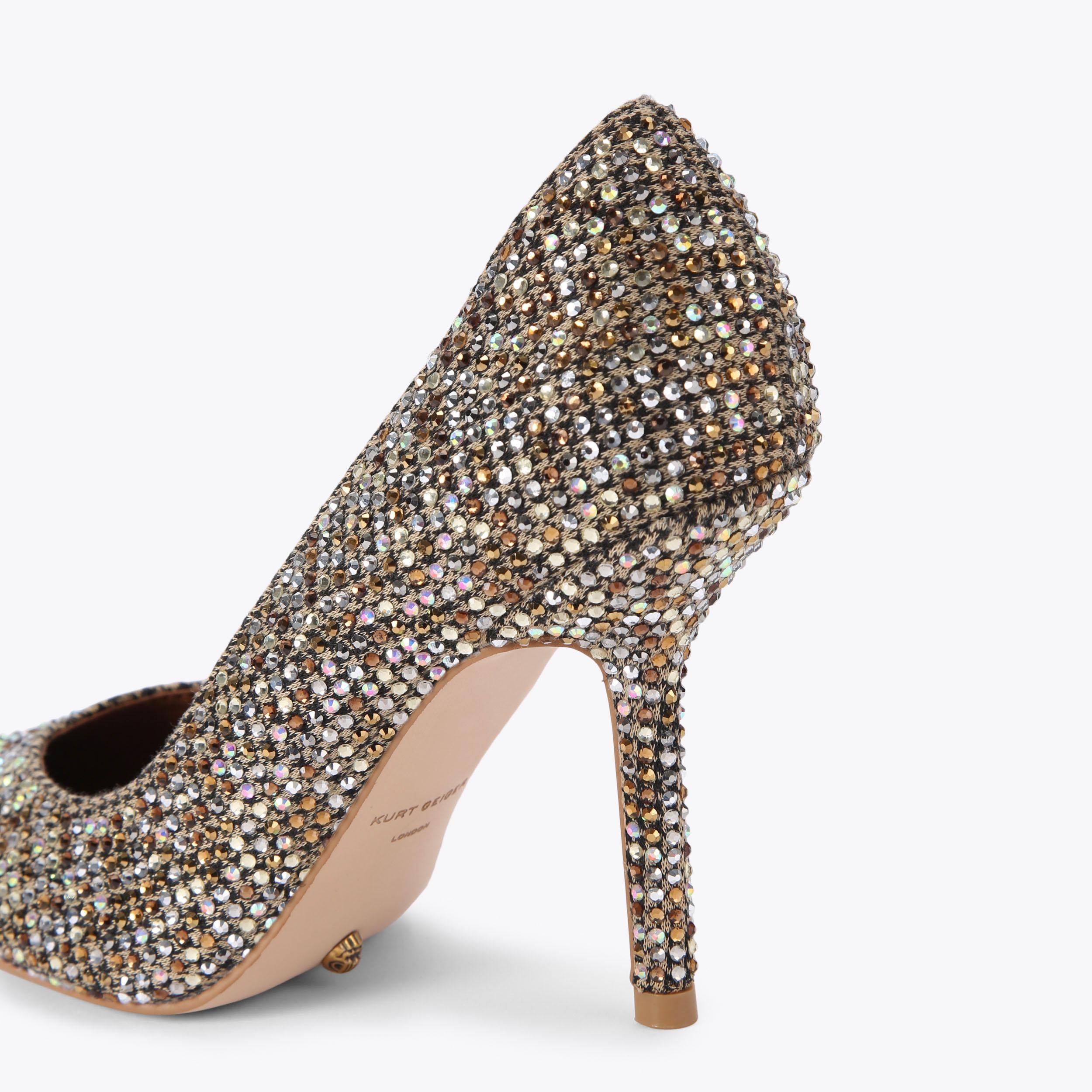 Regent Point Court — Beige Combination Crystal Heel, detail