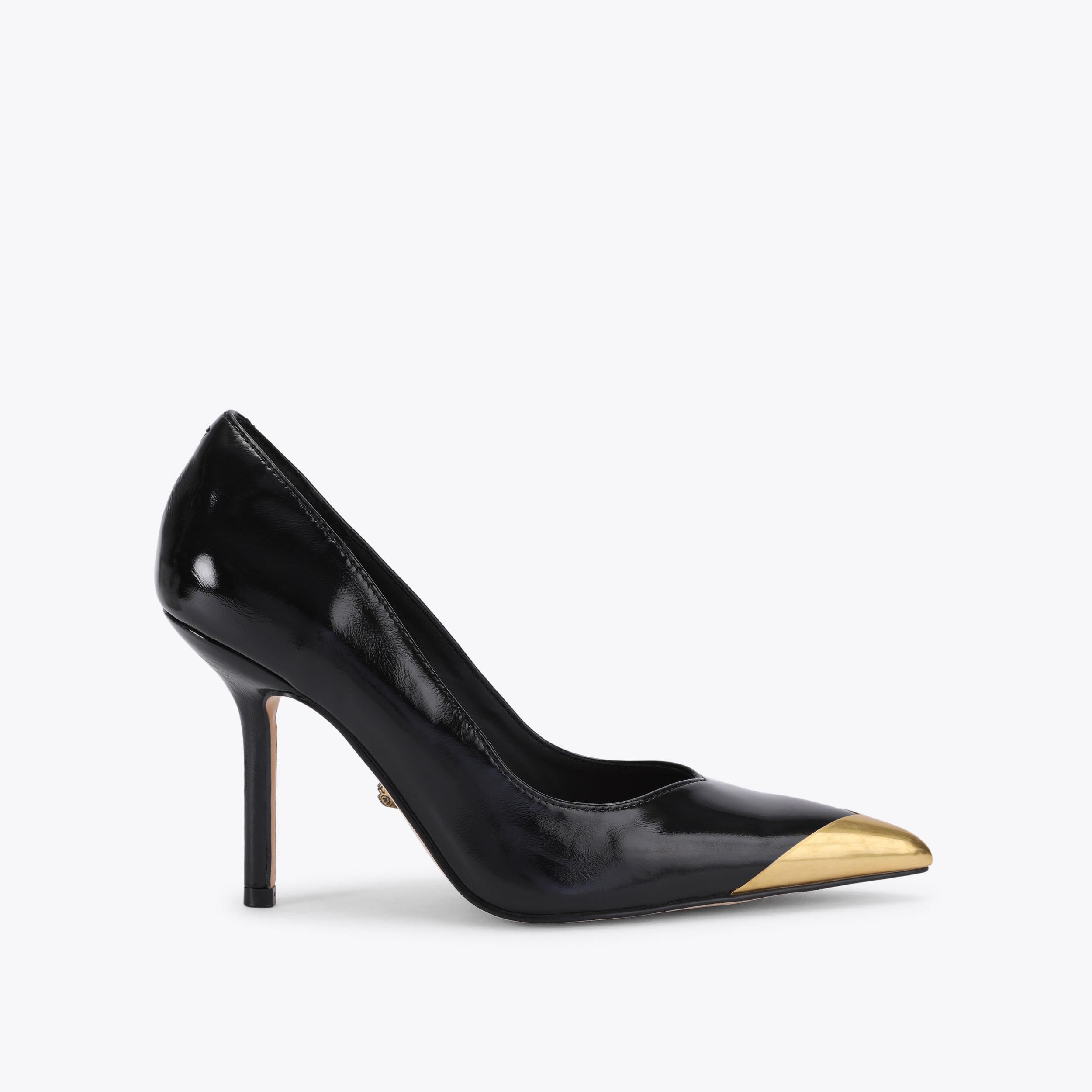 Regent Point Court — Black Patent Court Heel, side profile