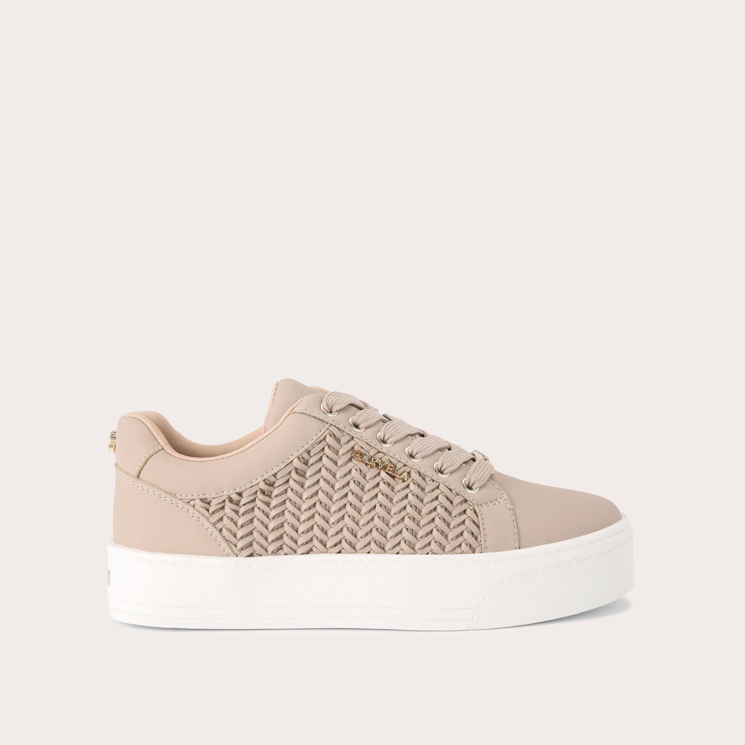 Sardinia — Taupe Synthetic Trainer, side profile