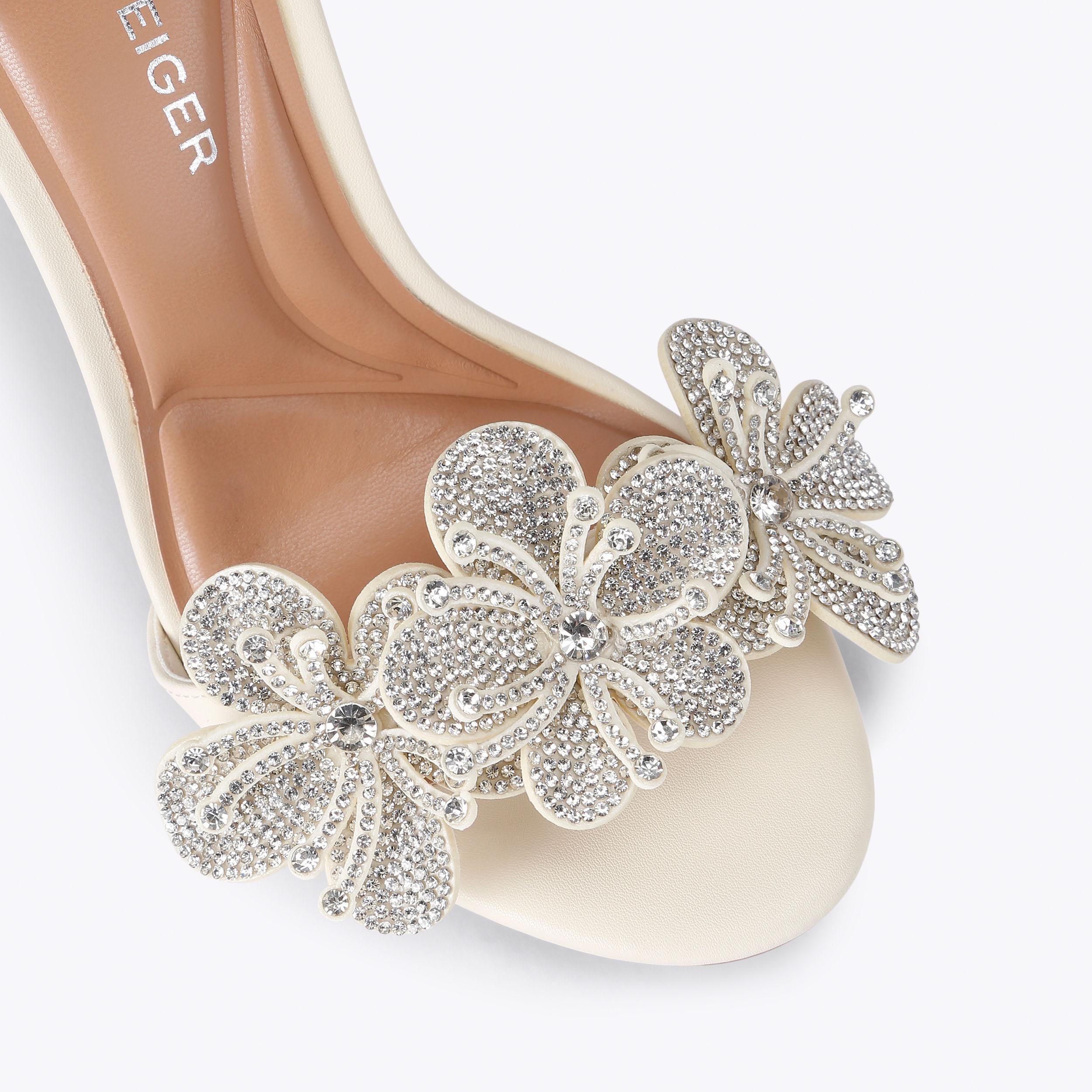 KG Kurt Geiger Saskia Heel — Bone Crystal Flower Sandal, view 5